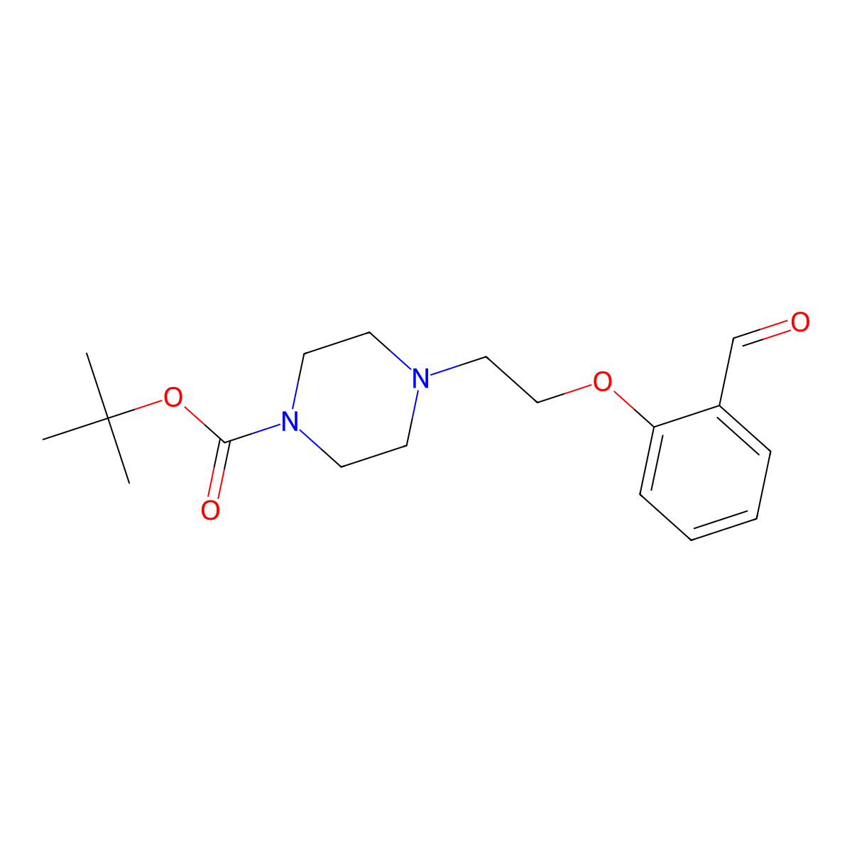 tert-Butyl 4-[2-(2-formylphenoxy)ethyl]piperazine-1-carboxylate molecular structure, CAS 1227954-66-6