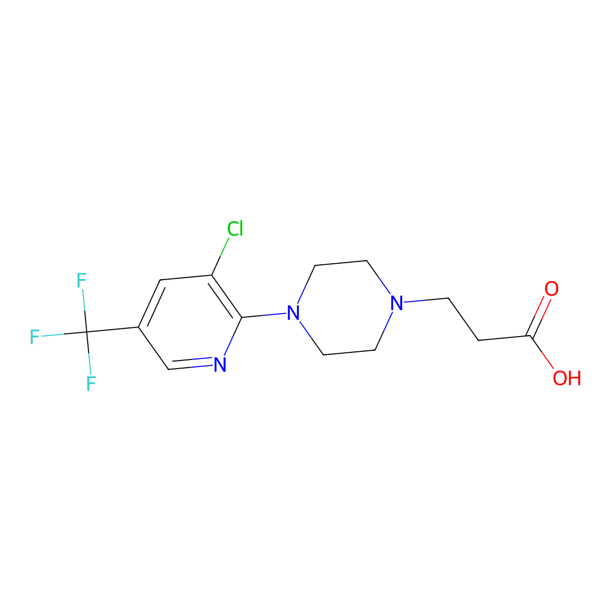 3-{4-[3-Chloro-5-(trifluoromethyl)pyridin-2-yl]piperazin-1-yl}propanoic acid molecular structure, CAS 1227954-73-5