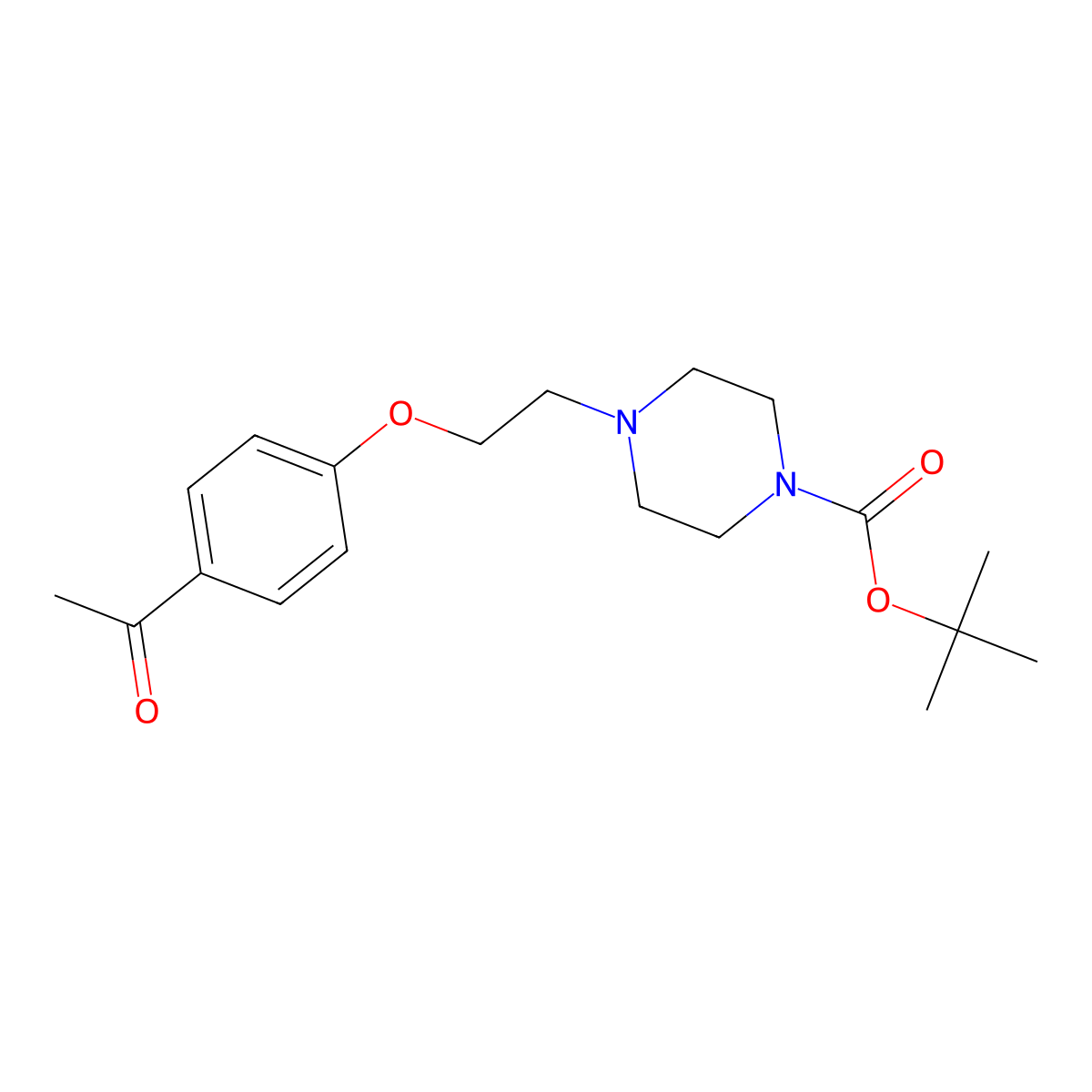 4-[2-(4-tert-Butoxycarbonylpiperazin-1-yl)ethoxy]acetophenone molecular structure, CAS 1227954-75-7