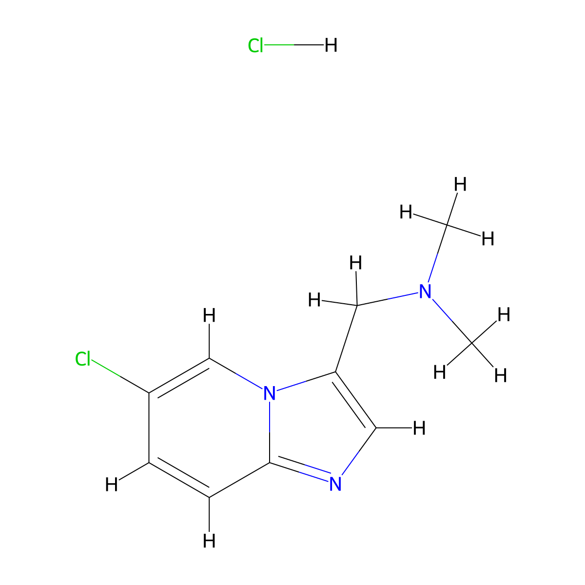N-[(6-Chloroimidazo[1,2-a]pyridin-3-yl)methyl]-N,N-dimethylamine hydrochloride molecular structure, CAS 1227954-77-9