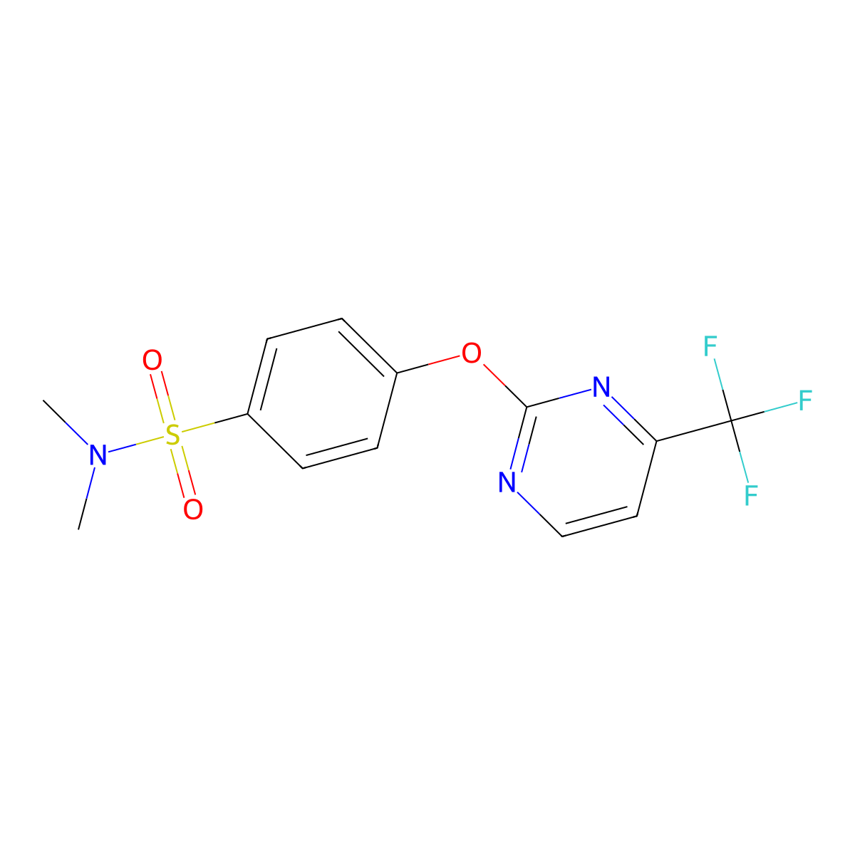 N,N-Dimethyl-4-{[4-(trifluoromethyl)pyrimidin-2-yl]oxy}benzenesulfonamide molecular structure, CAS 1227954-78-0