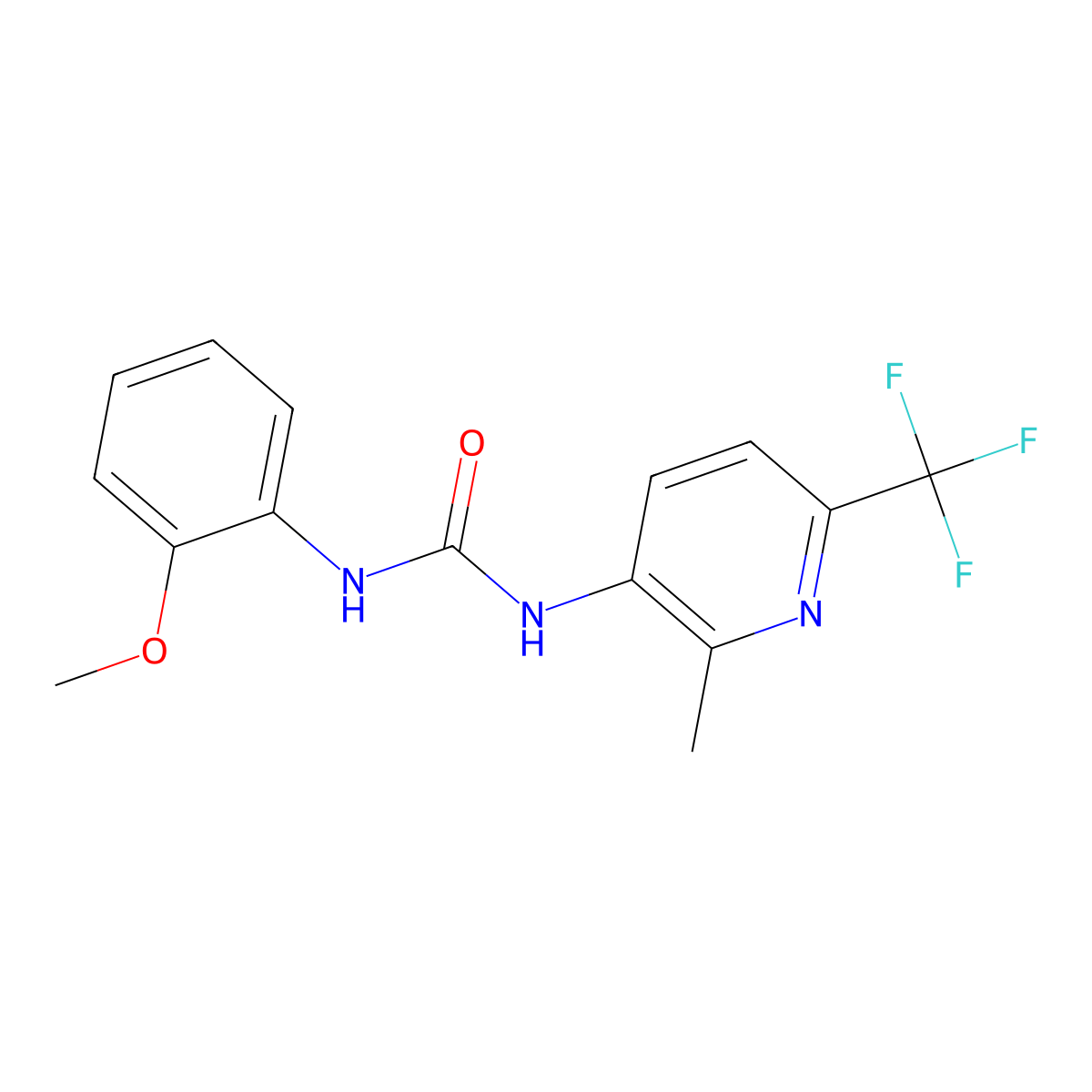 N-(2-Methoxyphenyl)-N'-[2-methyl-6-(trifluoromethyl)pyridin-3-yl]urea molecular structure, CAS 1227954-80-4
