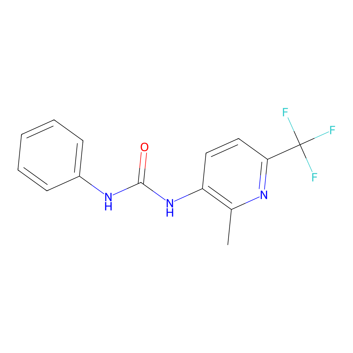 1-(2-Methyl-6-(trifluoromethyl)pyridin-3-yl)-3-phenylurea molecular structure, CAS 1227954-85-9