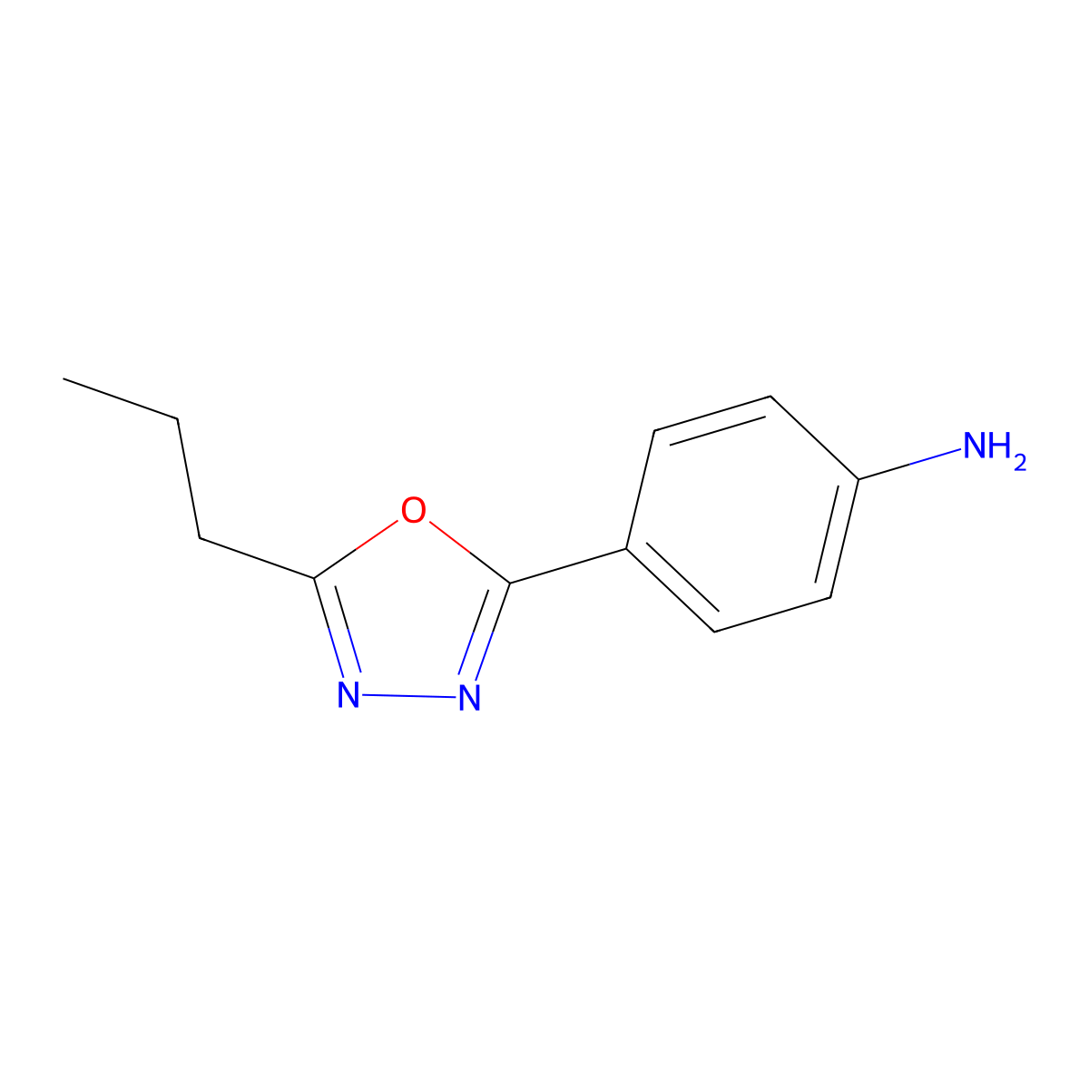 4-(5-Propyl-1,3,4-oxadiazol-2-yl)aniline molecular structure, CAS 1227954-86-0