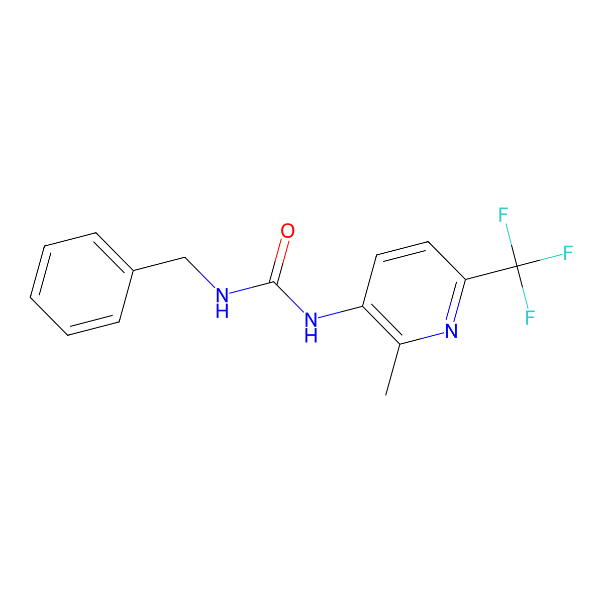 N-Benzyl-N'-[2-methyl-6-(trifluoromethyl)pyridin-3-yl]urea molecular structure, CAS 1227954-87-1