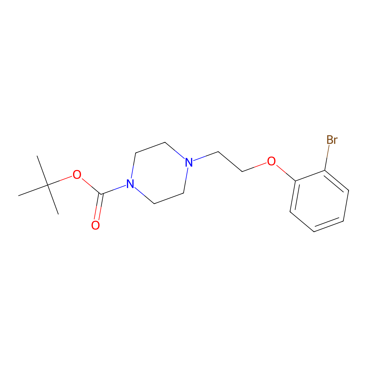 Tert-butyl 4-(2-(2-bromophenoxy)ethyl)piperazine-1-carboxylate molecular structure, CAS 1227954-89-3