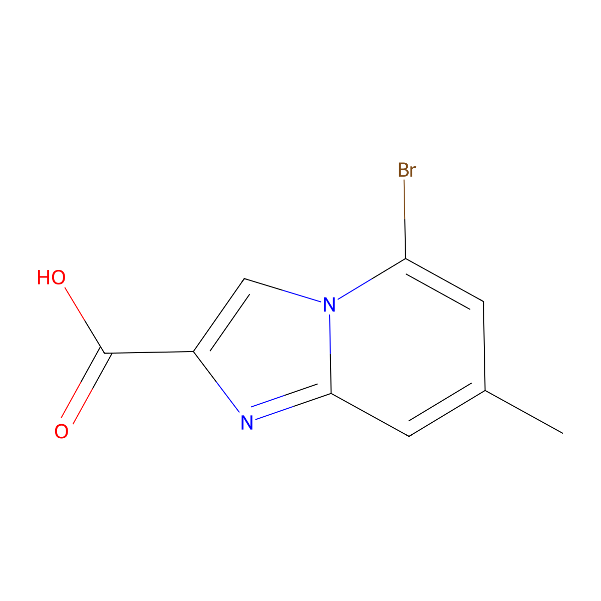 5-Bromo-7-methylimidazo[1,2-a]pyridine-2-carboxylic acid molecular structure, CAS 1227954-90-6