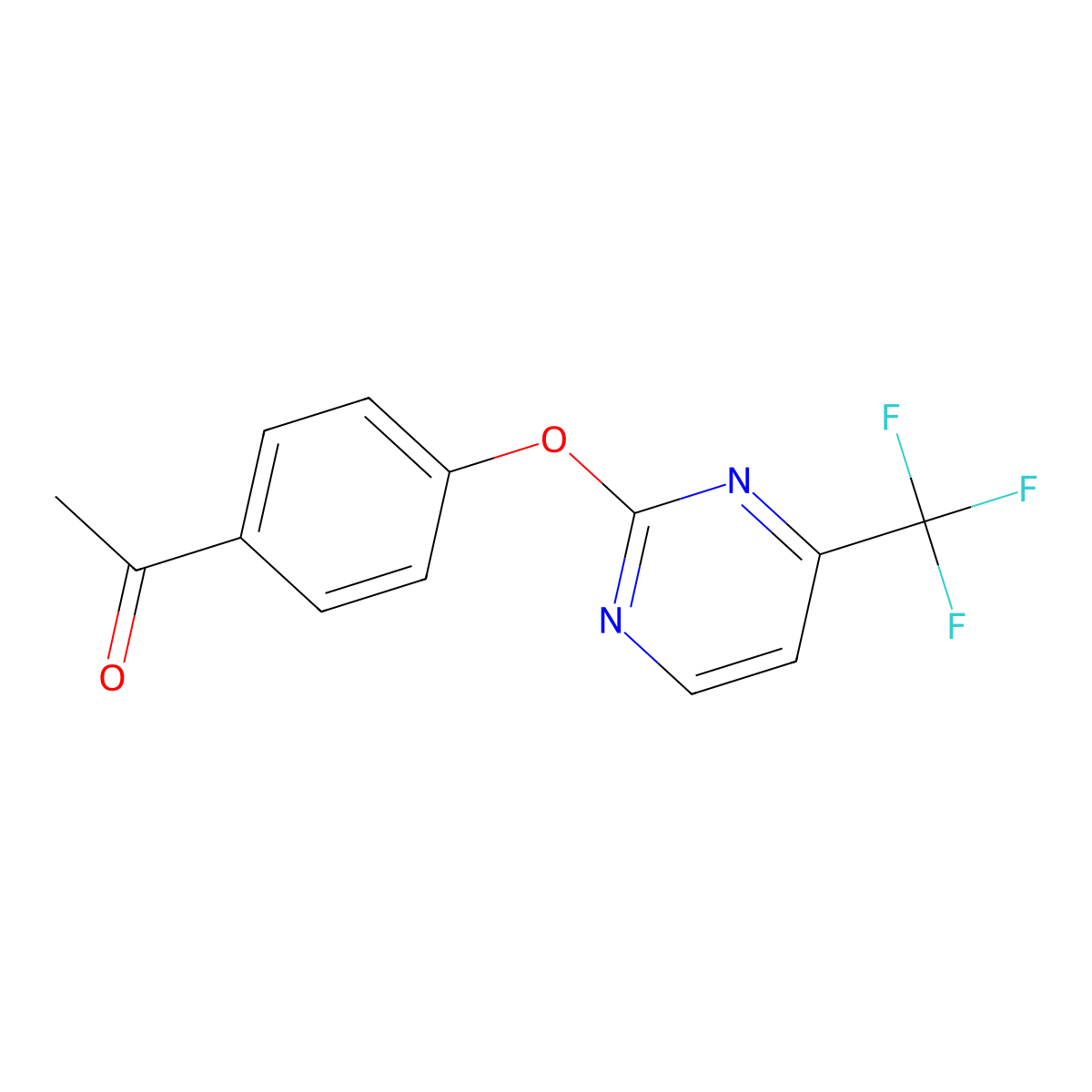 1-(4-{[4-(Trifluoromethyl)pyrimidin-2-yl]oxy}phenyl)ethanone molecular structure, CAS 1227954-94-0