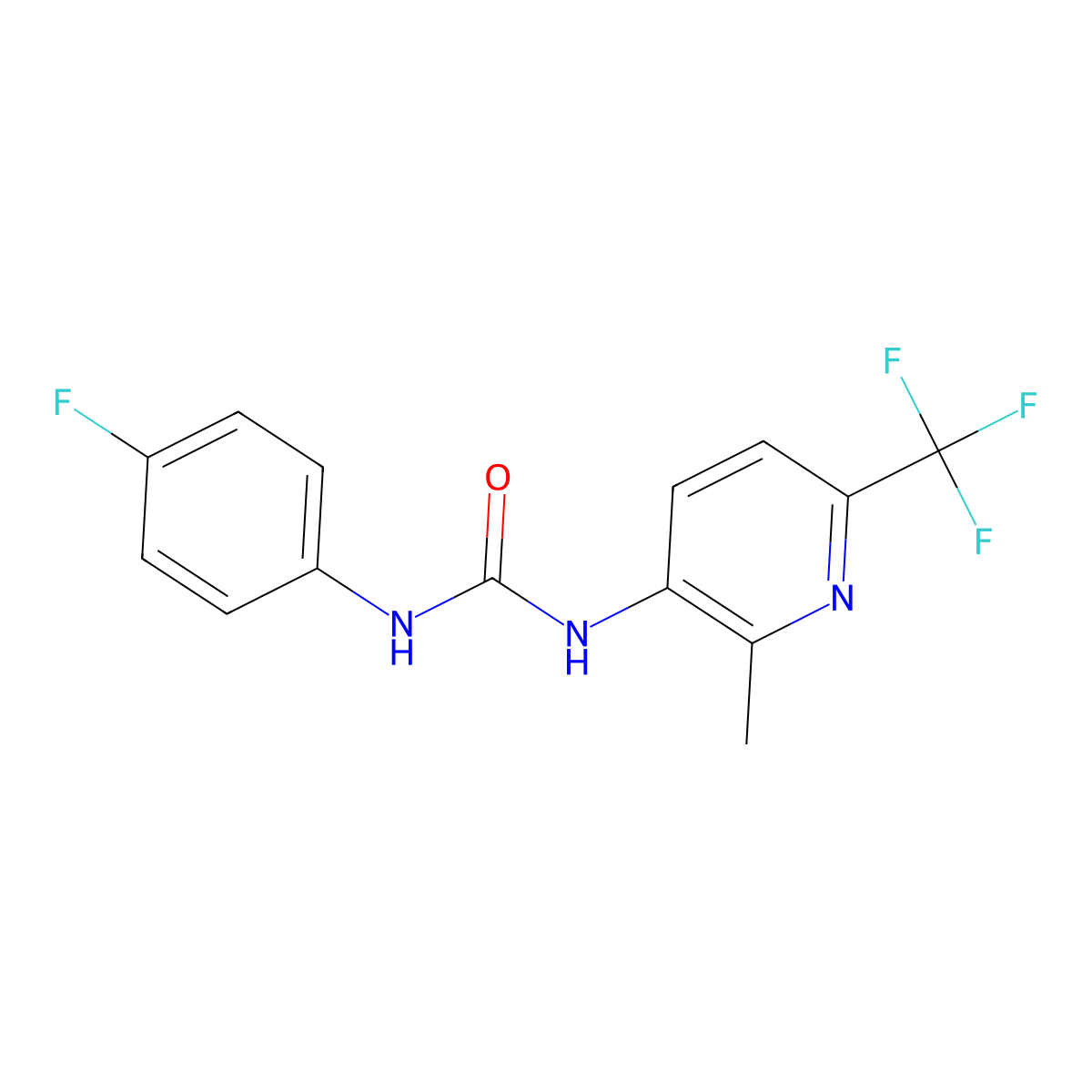 N-(4-Fluorophenyl)-N'-[2-methyl-6-(trifluoromethyl)pyridin-3-yl]urea molecular structure, CAS 1227954-98-4