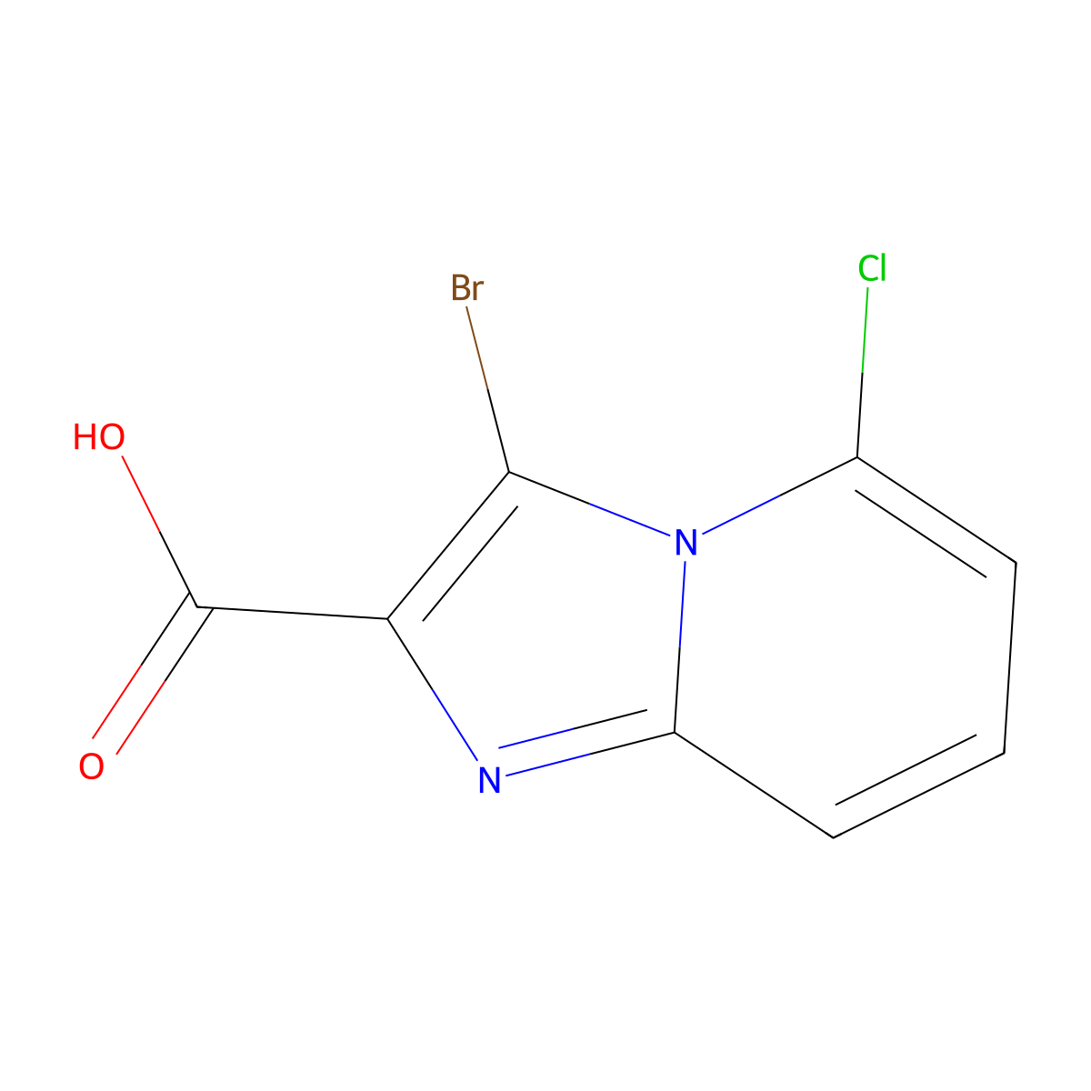 3-Bromo-5-chloroimidazo[1,2-a]pyridine-2-carboxylic acid molecular structure, CAS 1227955-02-3