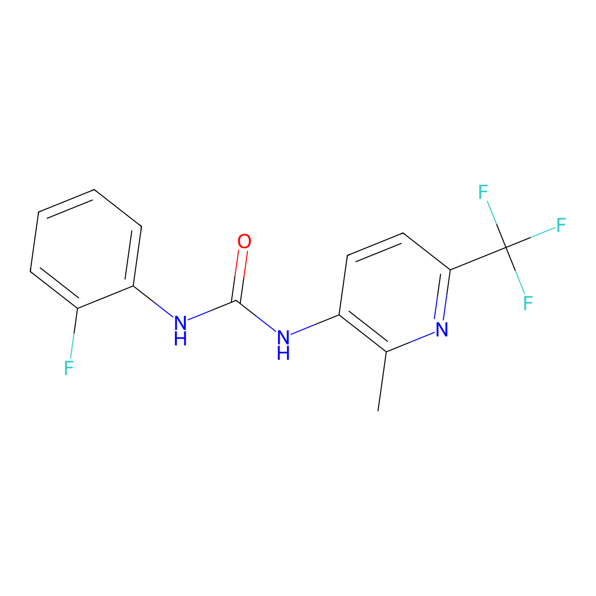 N-(2-Fluorophenyl)-N'-[2-methyl-6-(trifluoromethyl)pyridin-3-yl]urea molecular structure, CAS 1227955-07-8