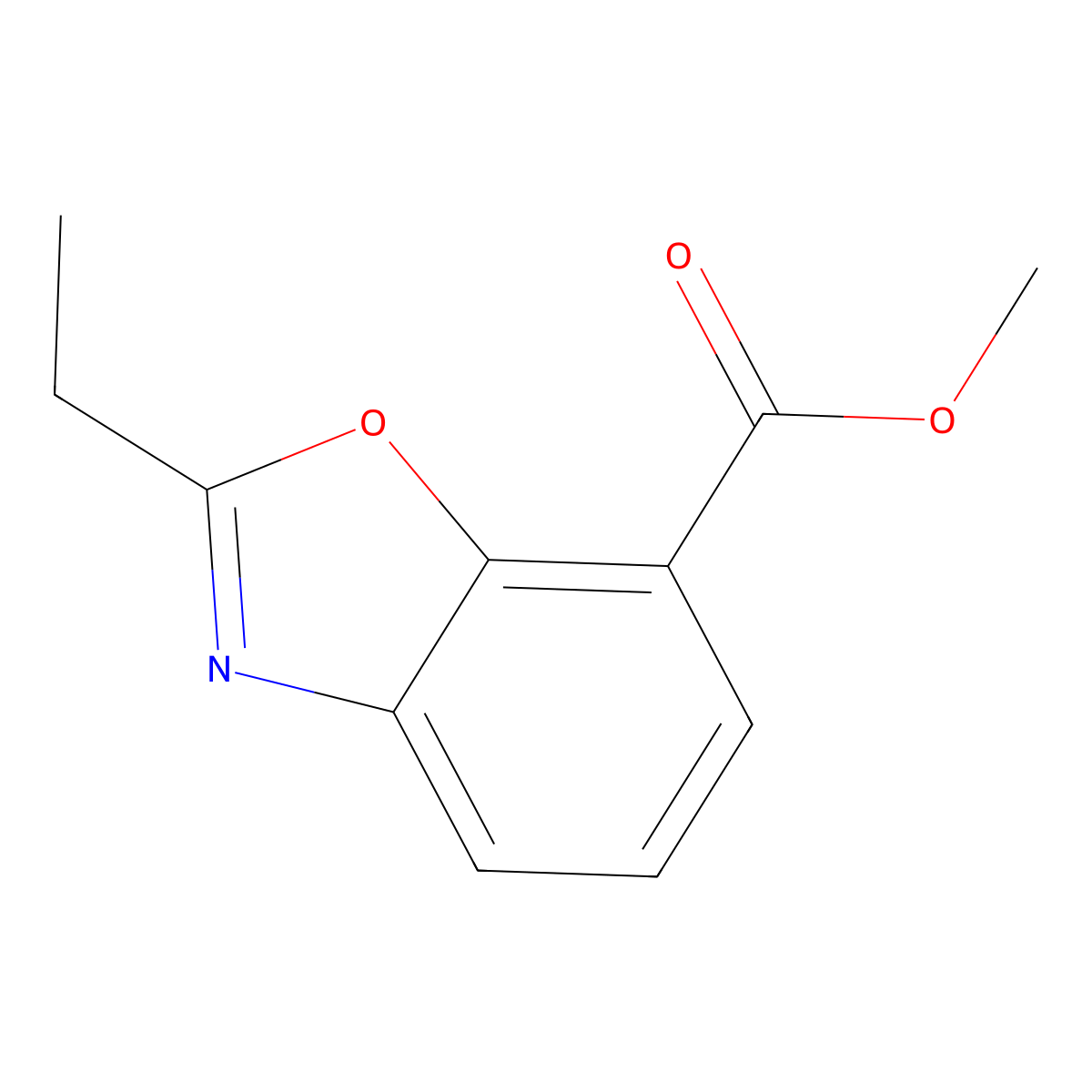 Methyl 2-ethyl-1,3-benzoxazole-7-carboxylate molecular structure, CAS 1227955-08-9