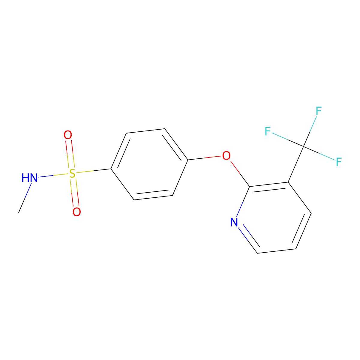 N-Methyl-4-((3-(trifluoromethyl)pyridin-2-yl)oxy)benzenesulfonamide molecular structure, CAS 1227955-09-0
