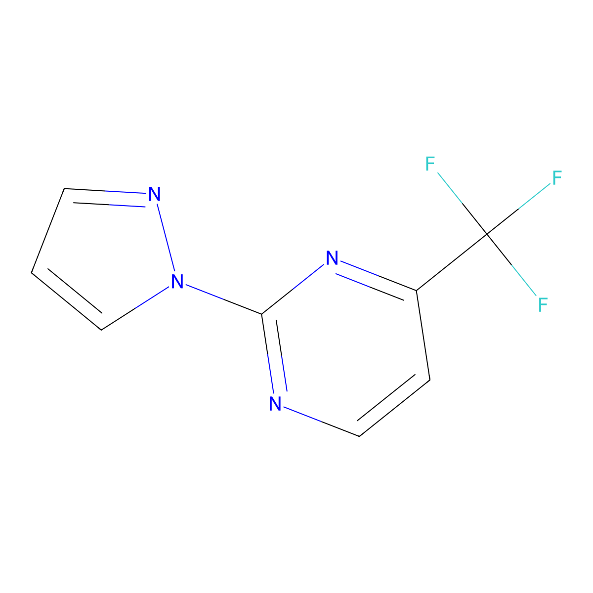 2-(1H-Pyrazol-1-yl)-4-(trifluoromethyl)pyrimidine molecular structure, CAS 1227955-10-3