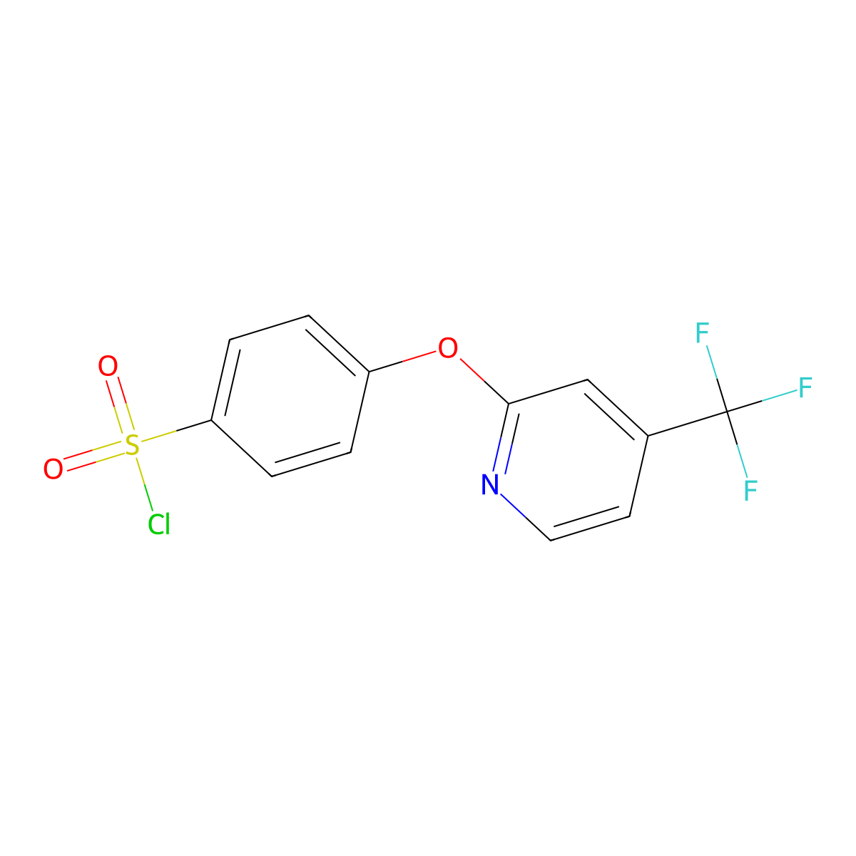4-{[4-(Trifluoromethyl)pyridin-2-yl]oxy}benzenesulphonyl chloride molecular structure, CAS 1227955-11-4