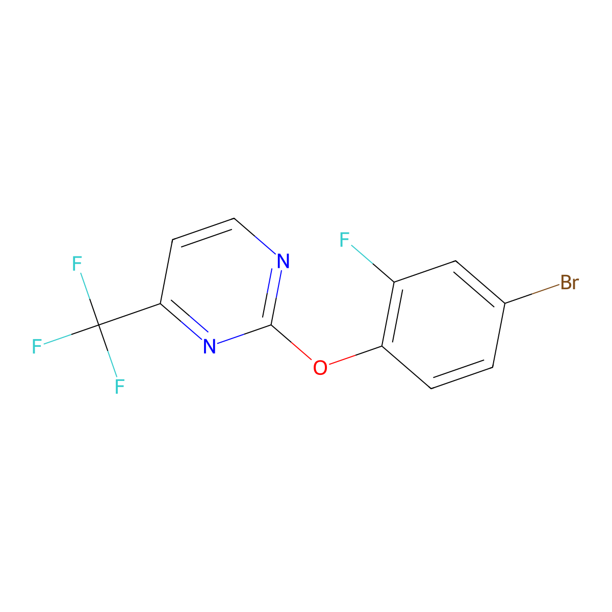 2-(4-Bromo-2-fluorophenoxy)-4-(trifluoromethyl)pyrimidine molecular structure, CAS 1227955-13-6