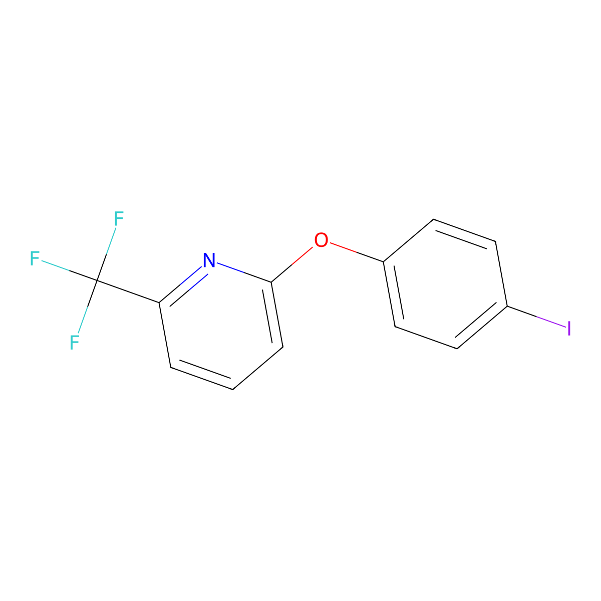2-(4-Iodophenoxy)-6-(trifluoromethyl)pyridine molecular structure, CAS 1227955-16-9