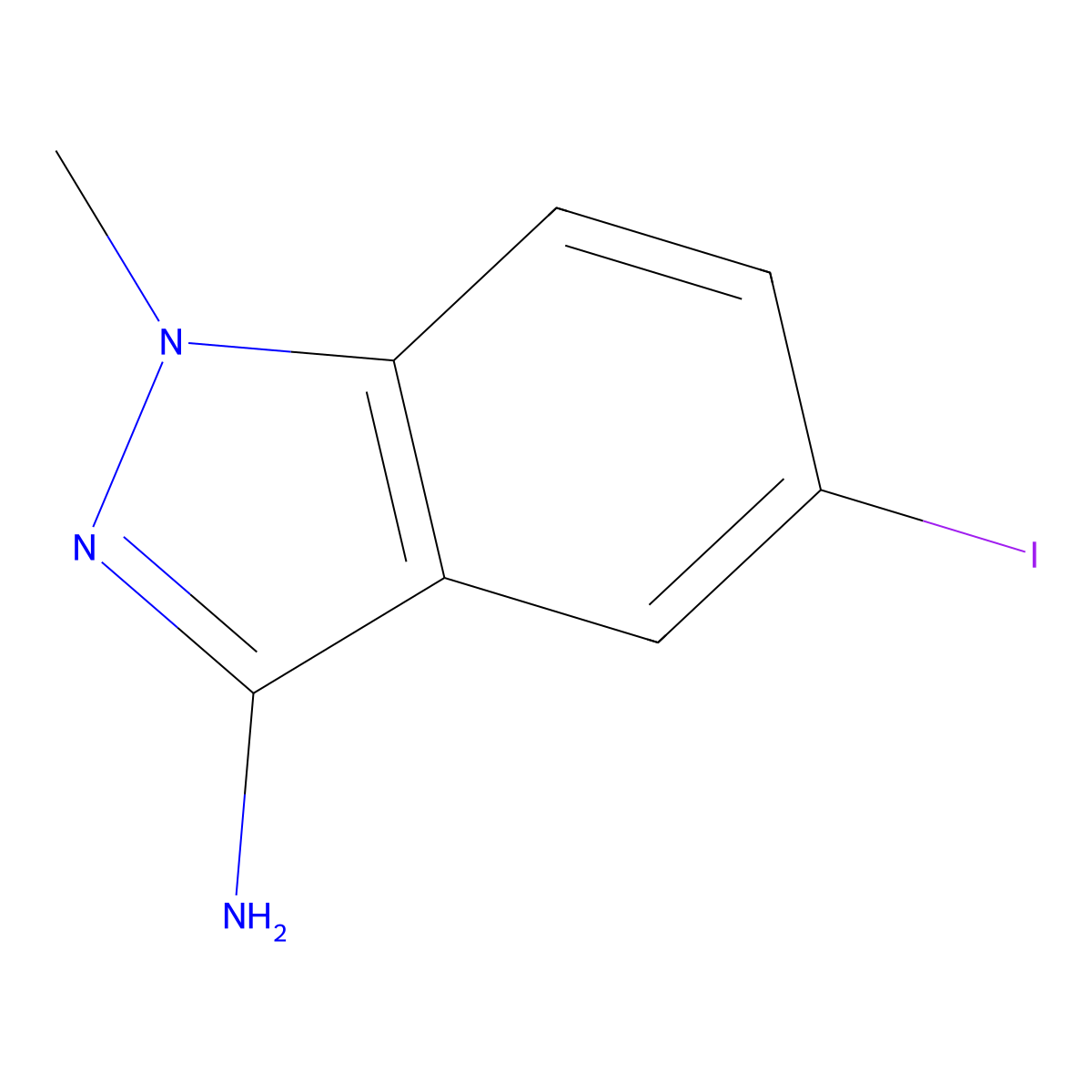 5-Iodo-1-methyl-1H-indazol-3-amine molecular structure, CAS 1227955-23-8