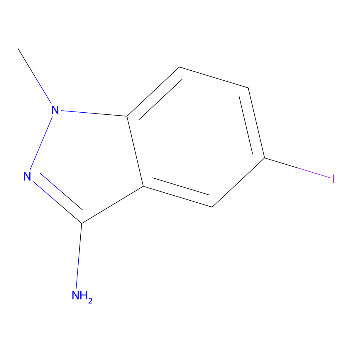 5-Iodo-1-methyl-1H-indazol-3-amine molecular structure, CAS 1227955-23-8