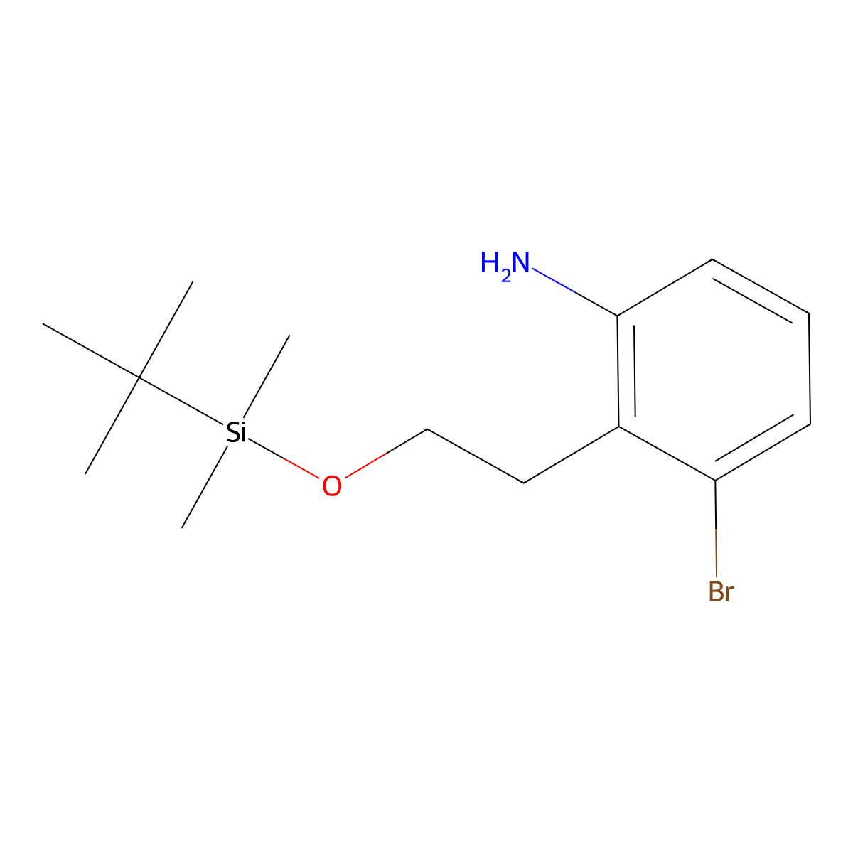 3-Bromo-2-(2-((tert-butyldimethylsilyl)oxy)ethyl)aniline molecular structure, CAS 1227958-06-6