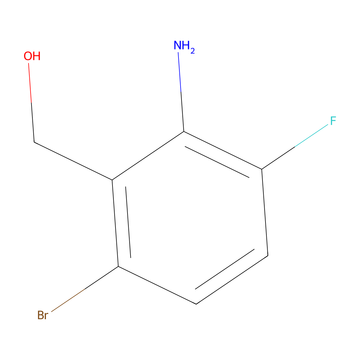 (2-Amino-6-bromo-3-fluorophenyl)methanol molecular structure, CAS 1227958-14-6