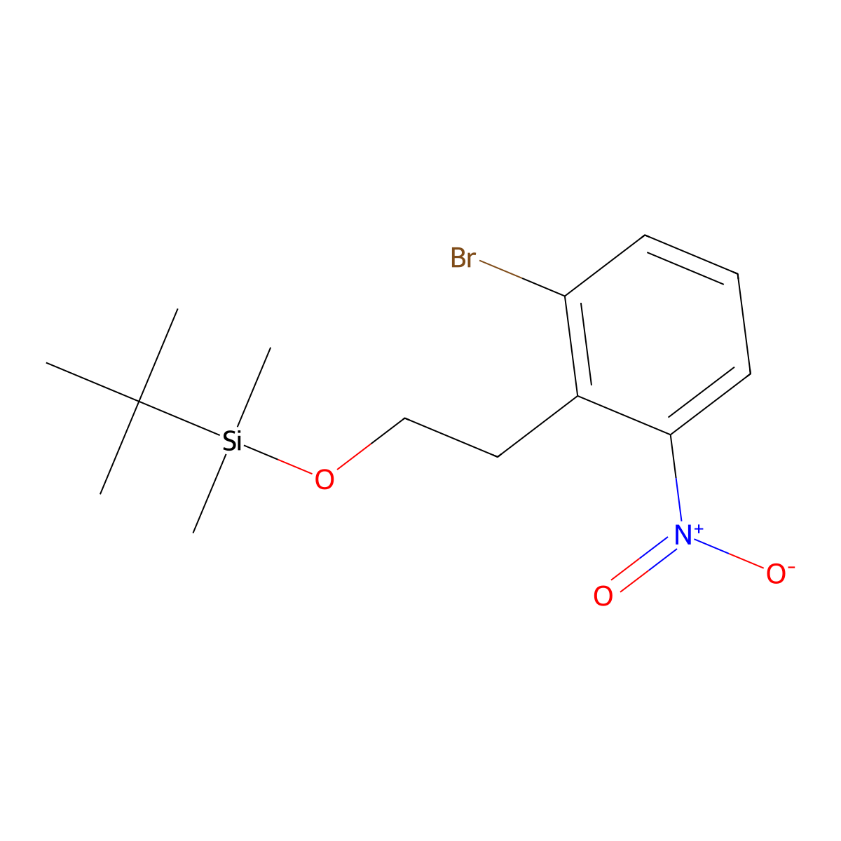 (2-Bromo-6-nitrophenethoxy)(tert-butyl)dimethylsilane molecular structure, CAS 1227958-15-7