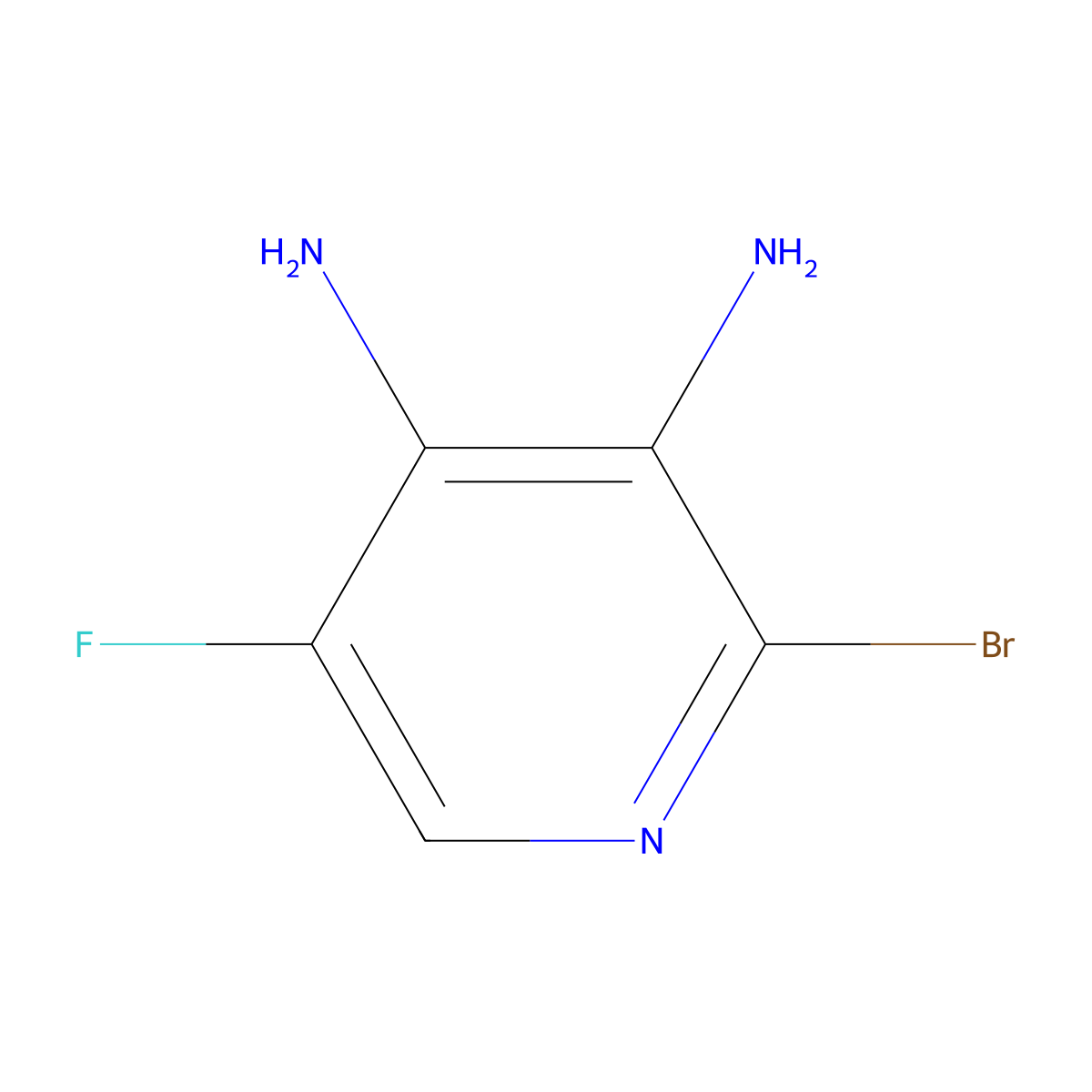 2-Bromo-5-fluoropyridine-3,4-diamine molecular structure, CAS 1227958-29-3