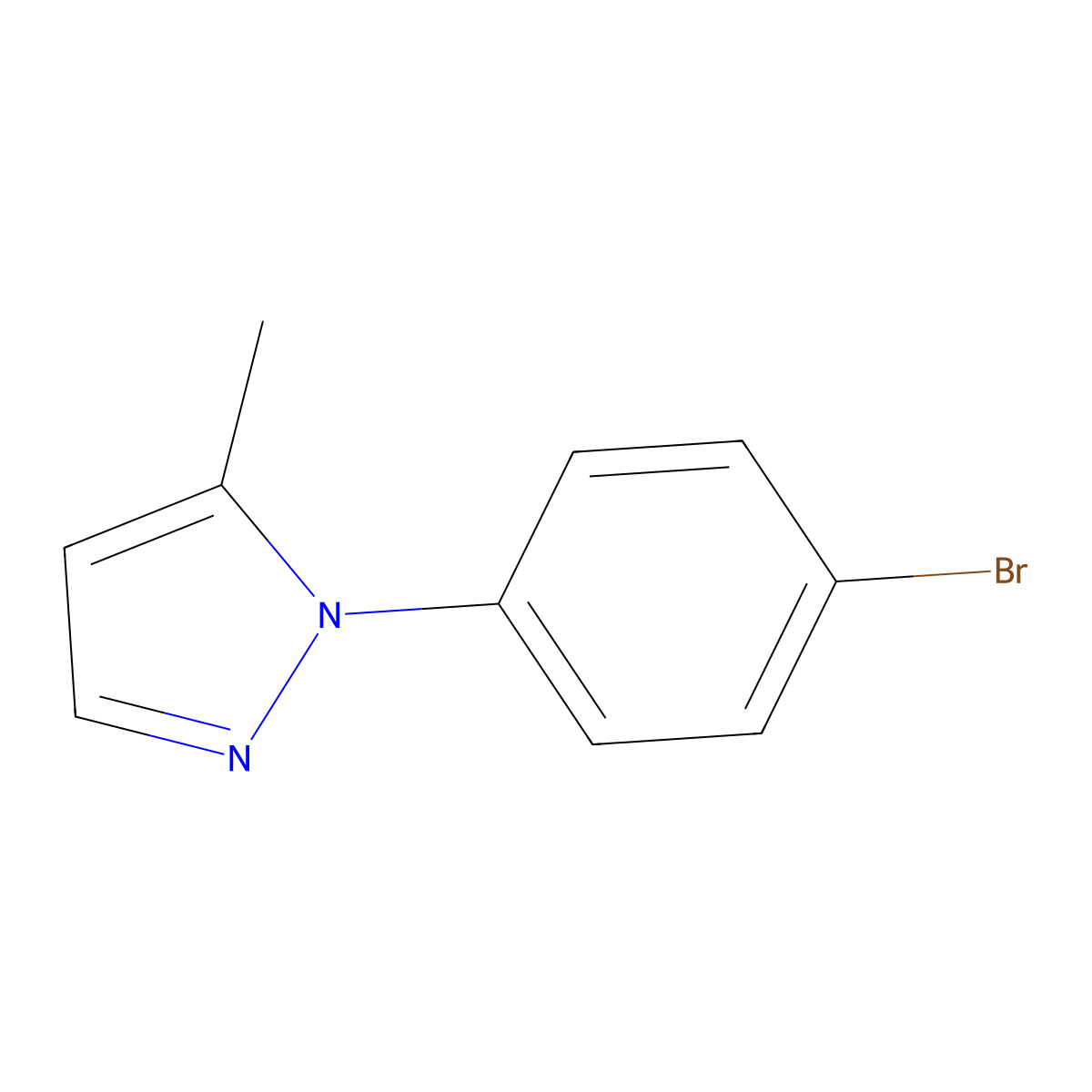 1-(4-Bromophenyl)-5-methyl-1H-pyrazole molecular structure, CAS 1227958-63-5