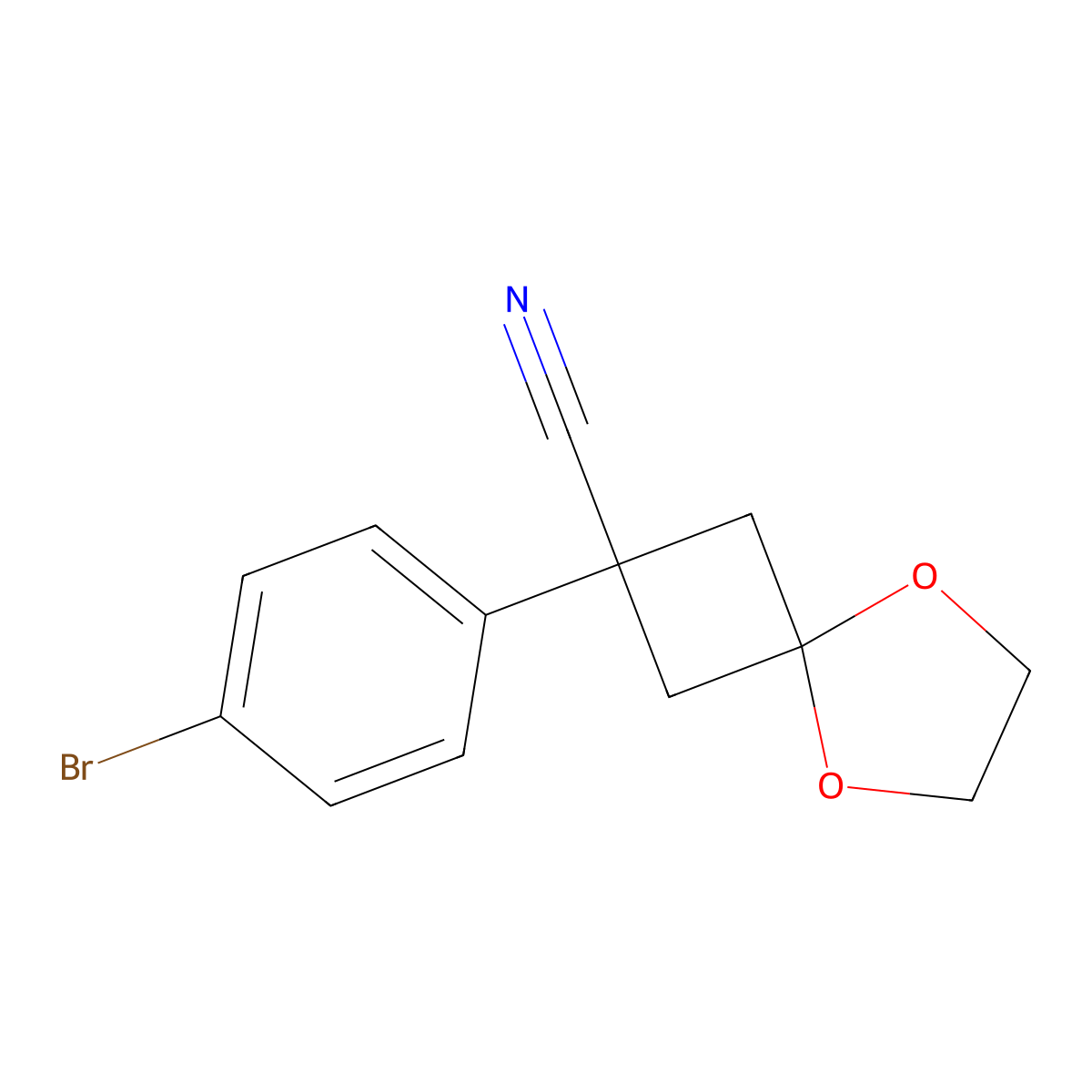 2-(4-Bromophenyl)-5,8-dioxaspiro[3.4]octane-2-carbonitrile molecular structure, CAS 1227958-64-6