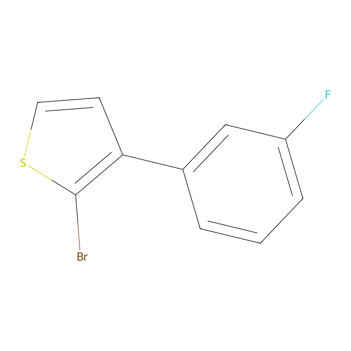 2-Bromo-3-(3-fluorophenyl)thiophene molecular structure, CAS 1227958-78-2