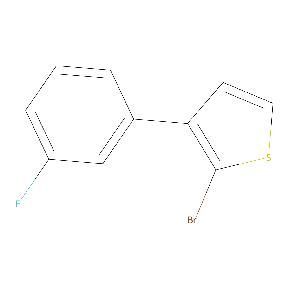 2-Bromo-3-(3-fluorophenyl)thiophene molecular structure, CAS 1227958-78-2