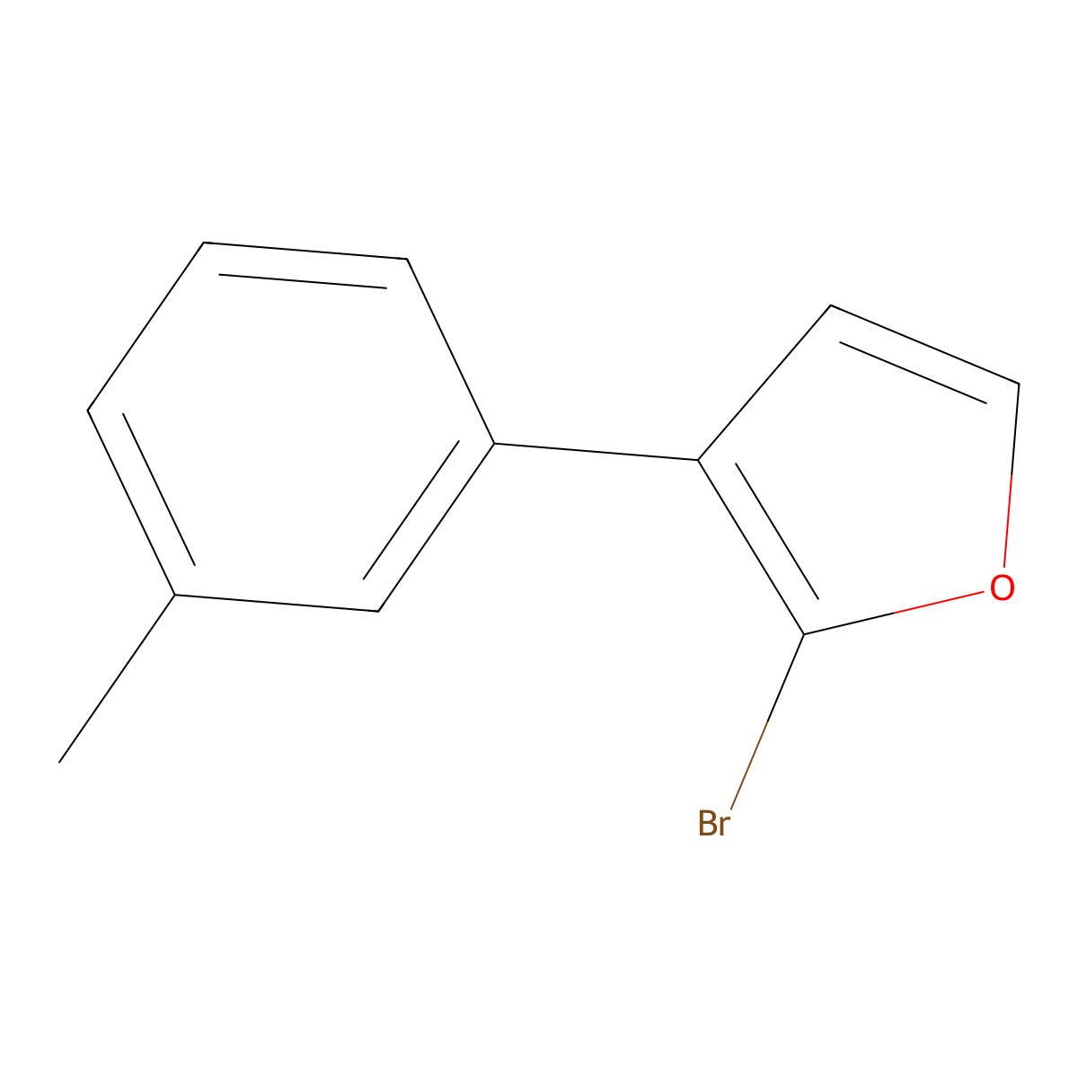 2-Bromo-3-(3-tolyl)furan molecular structure, CAS 1227958-79-3