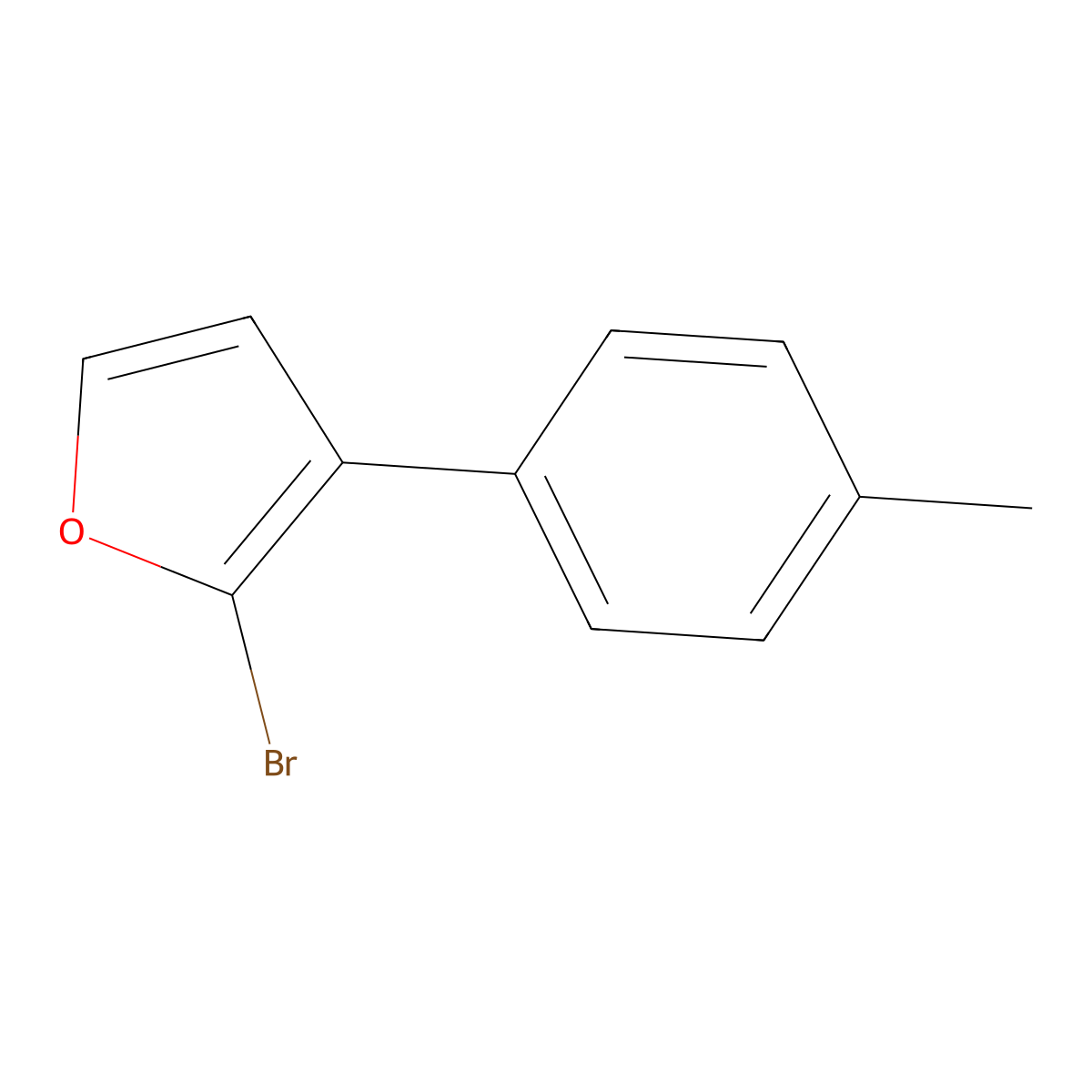 2-Bromo-3-(4-toly)furan molecular structure, CAS 1227958-82-8