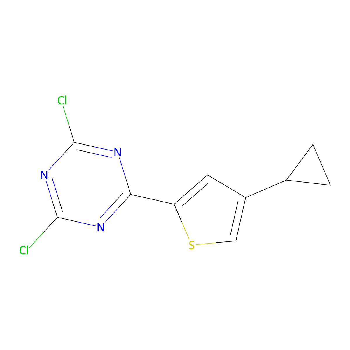 2,4-Dichloro-6-(4-cyclopropyl-2-thienyl)-1,3,5-triazine molecular structure, CAS 1227958-93-1