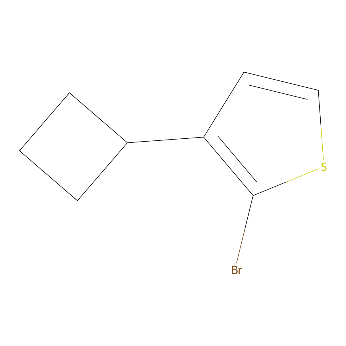 2-Bromo-3-(cyclobutyl)thiophene molecular structure, CAS 1227958-99-7