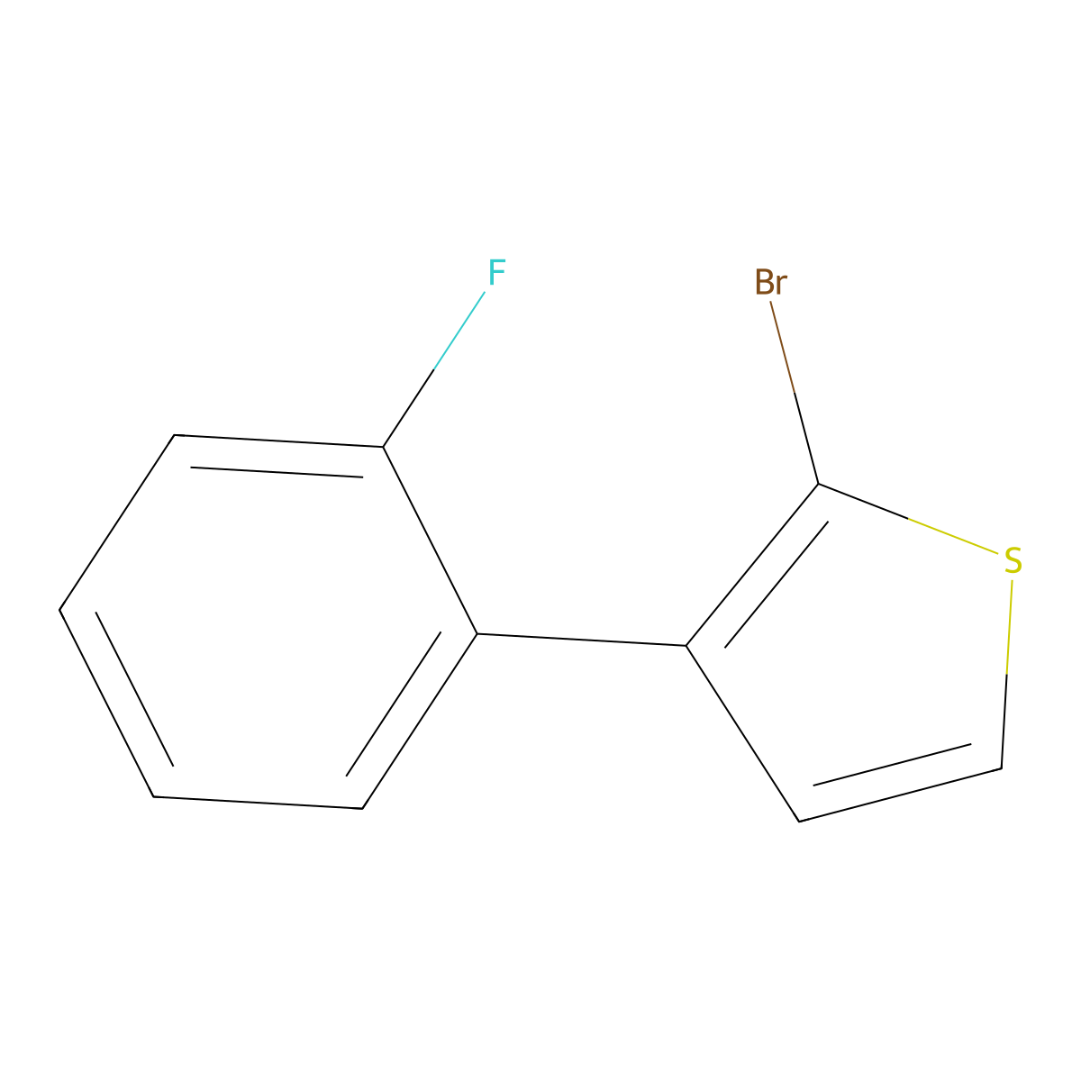 2-Bromo-3-(2-fluorophenyl)thiophene molecular structure, CAS 1227959-00-3