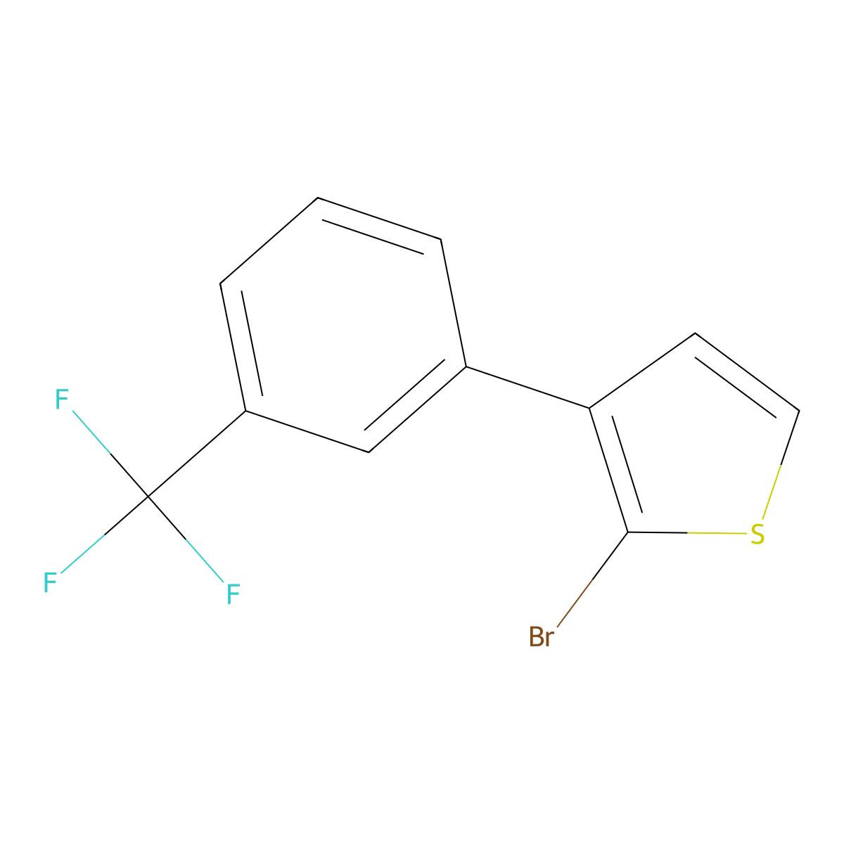 2-Bromo-3-(3-trifluoromethylphenyl)thiophene molecular structure, CAS 1227959-01-4