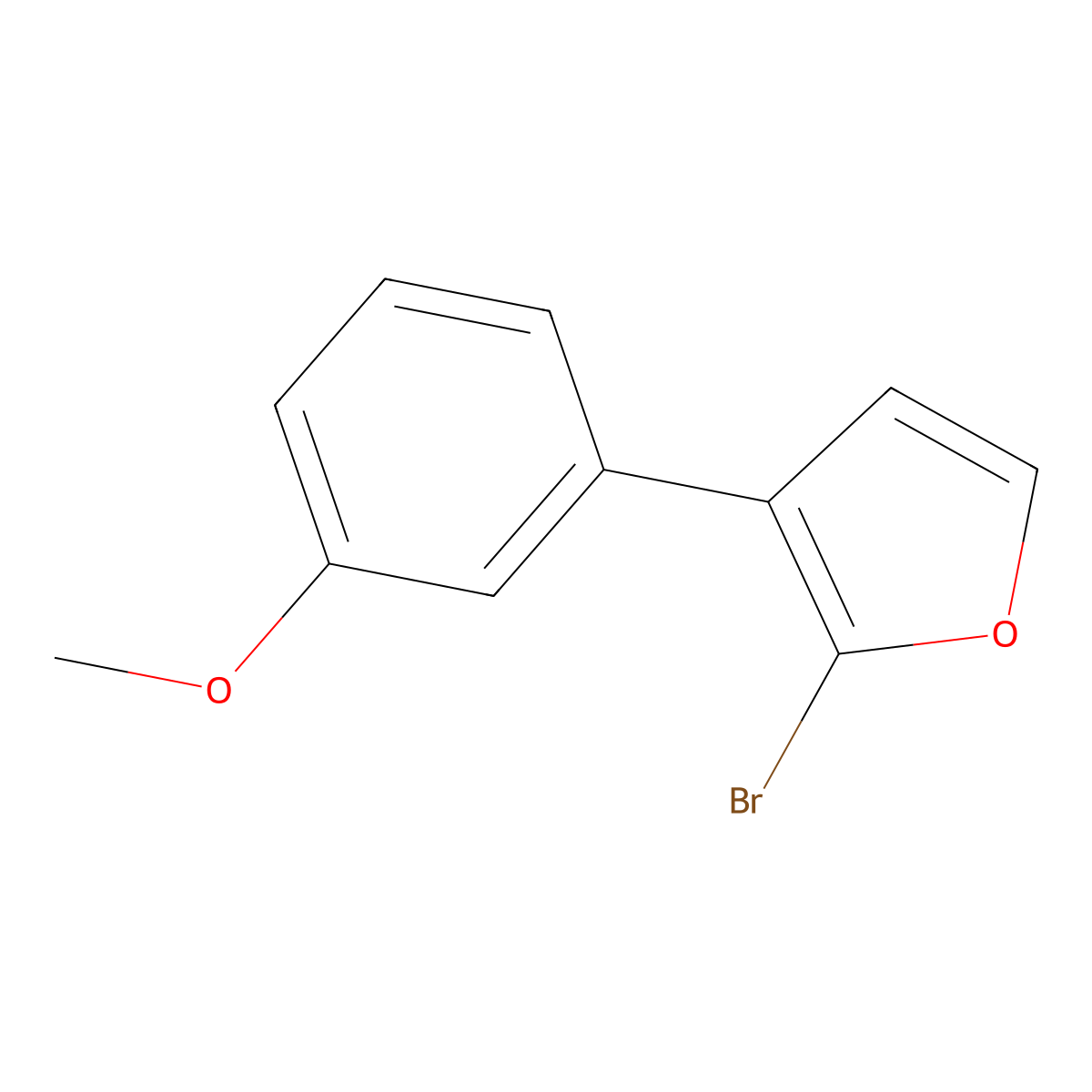 2-Bromo-3-(3-methoxyphenyl)furan molecular structure, CAS 1227959-06-9