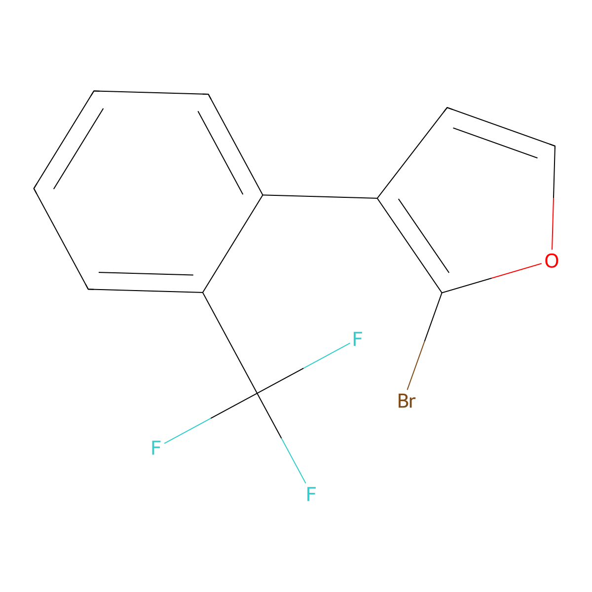 2-Bromo-3-(2-trifluoromethylphenyl)furan molecular structure, CAS 1227959-10-5