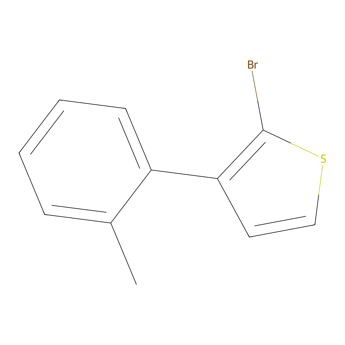 2-Bromo-3-(2-tolyl)thiophene molecular structure, CAS 1227959-11-6