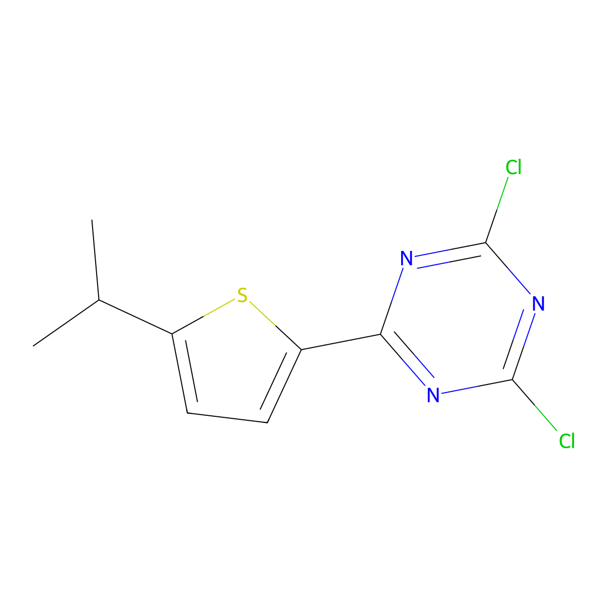 2,4-Dichloro-6-(5-iso-propyl-2-thienyl)-1,3,5-triazine molecular structure, CAS 1227959-12-7