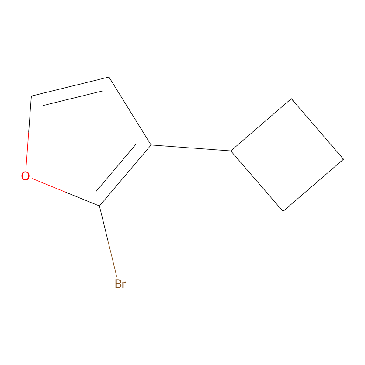 2-Bromo-3-(cyclobutyl)furan molecular structure, CAS 1227959-16-1