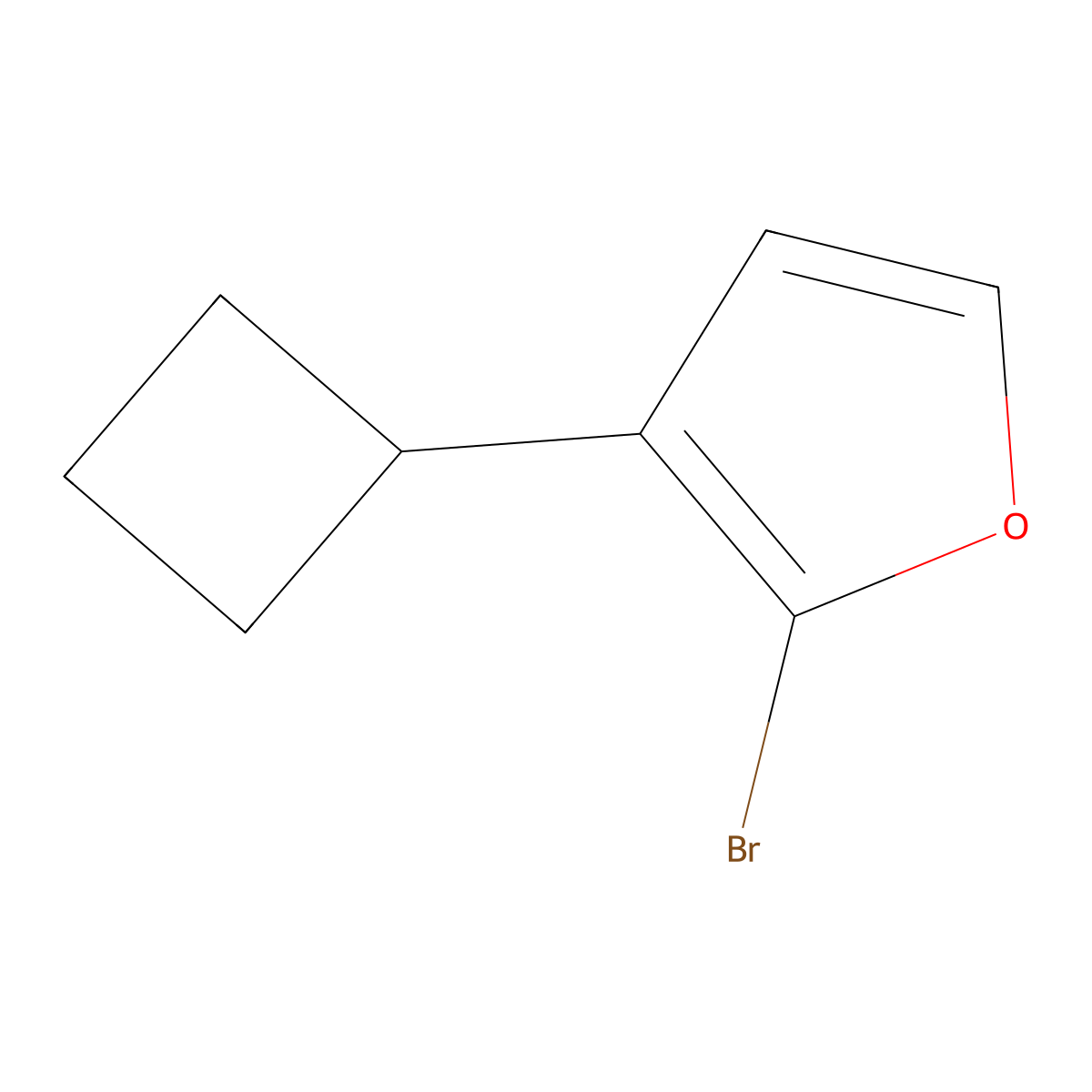 2-Bromo-3-(cyclobutyl)furan molecular structure, CAS 1227959-16-1