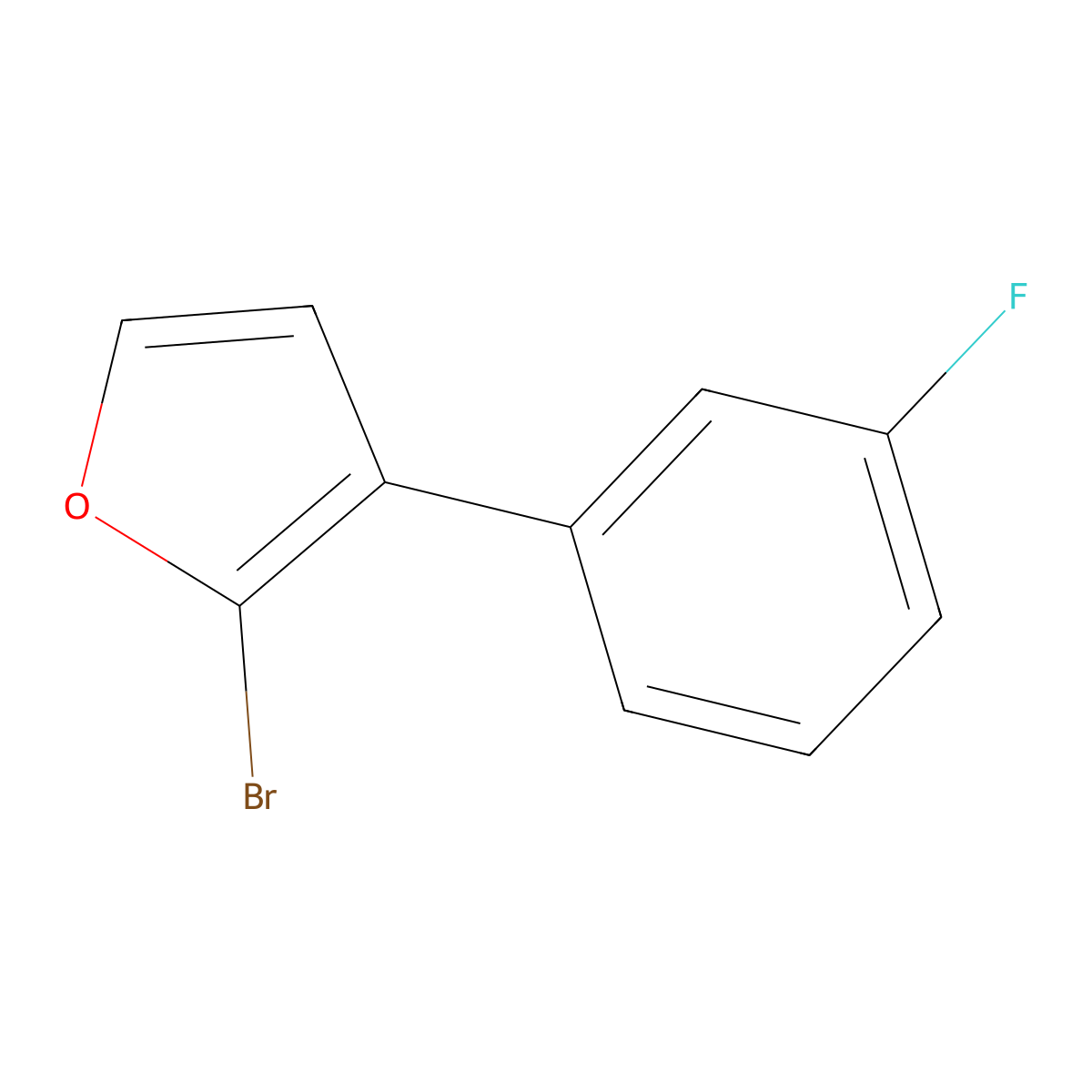 2-Bromo-3-(3-fluorophenyl)furan molecular structure, CAS 1227959-21-8