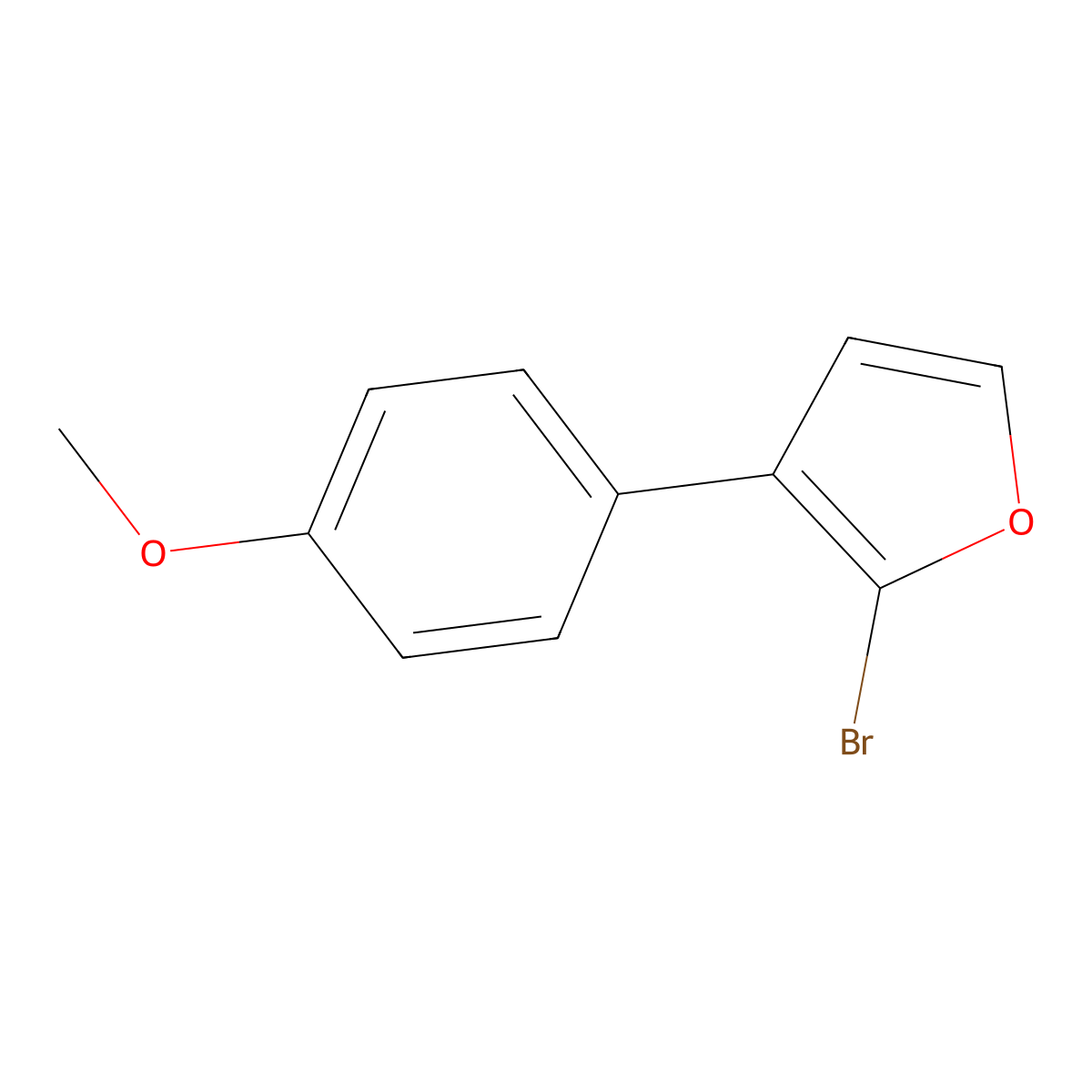 2-Bromo-3-(4-methoxyphenyl)furan molecular structure, CAS 1227959-23-0