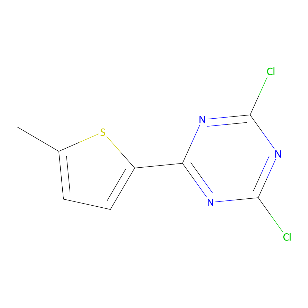 2,4-Dichloro-6-(5-methyl-2-thienyl)-1,3,5-triazine molecular structure, CAS 1227959-29-6
