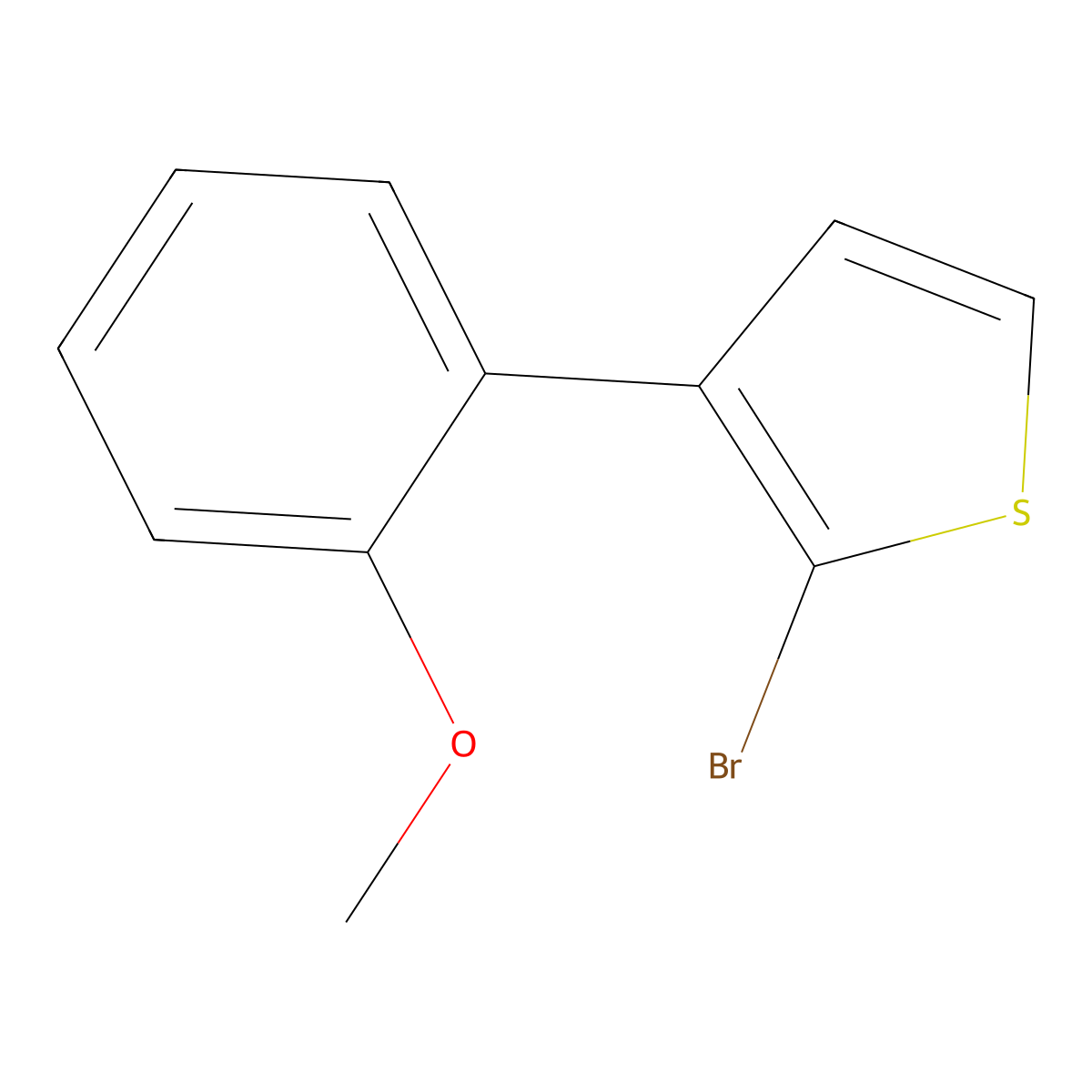 2-Bromo-3-(2-methoxyphenyl)thiophene molecular structure, CAS 1227959-32-1