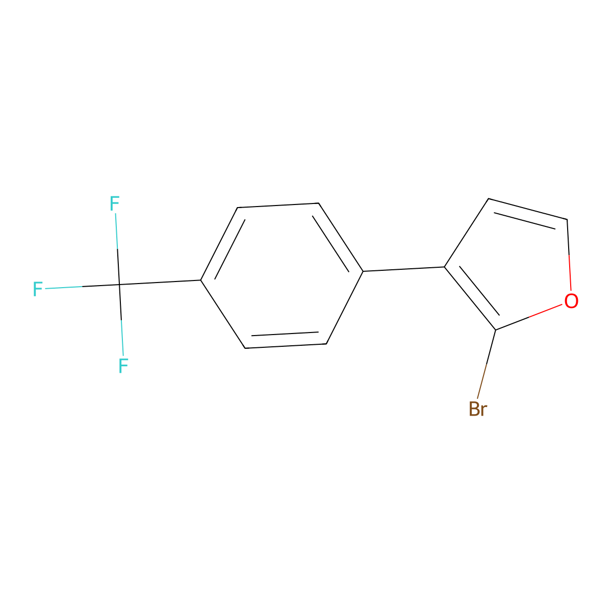 2-Bromo-3-(4-trifluoromethylphenyl)furan molecular structure, CAS 1227959-33-2