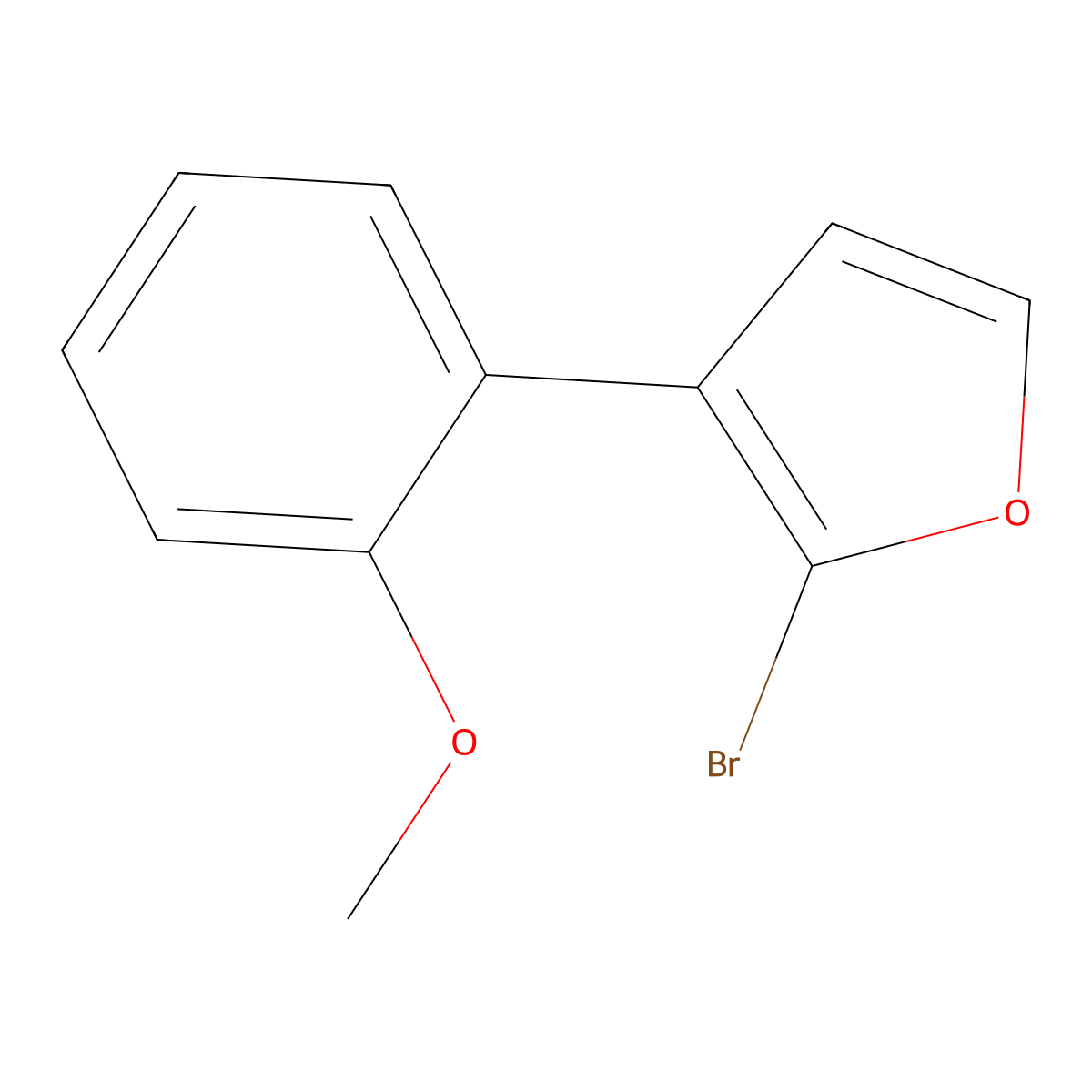 2-Bromo-3-(2-methoxyphenyl)furan molecular structure, CAS 1227959-34-3