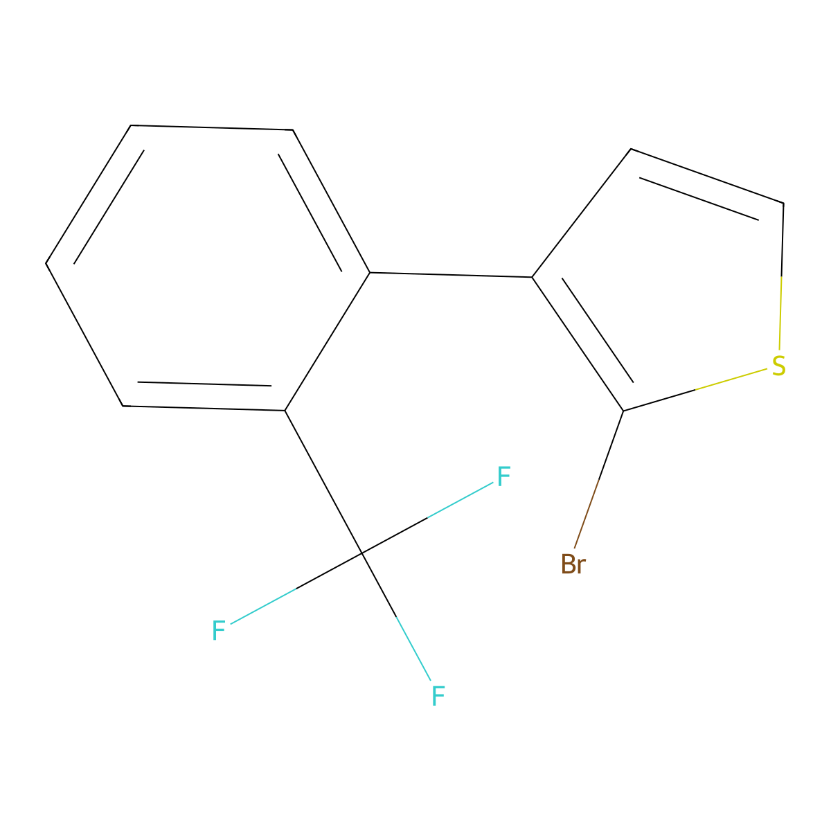 2-Bromo-3-(2-trifluoromethylphenyl)thiophene molecular structure, CAS 1227959-36-5